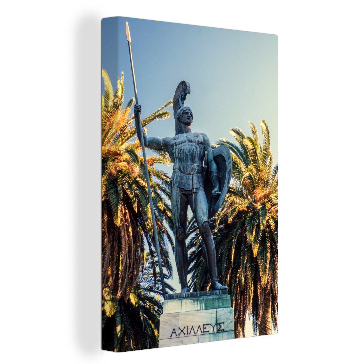 OneMillionCanvasses® Leinwandbild Statue des Achilles, (1 St), Leinwandbild fertig bespannt inkl. Zackenaufhänger, Gemälde, 20x30 cm