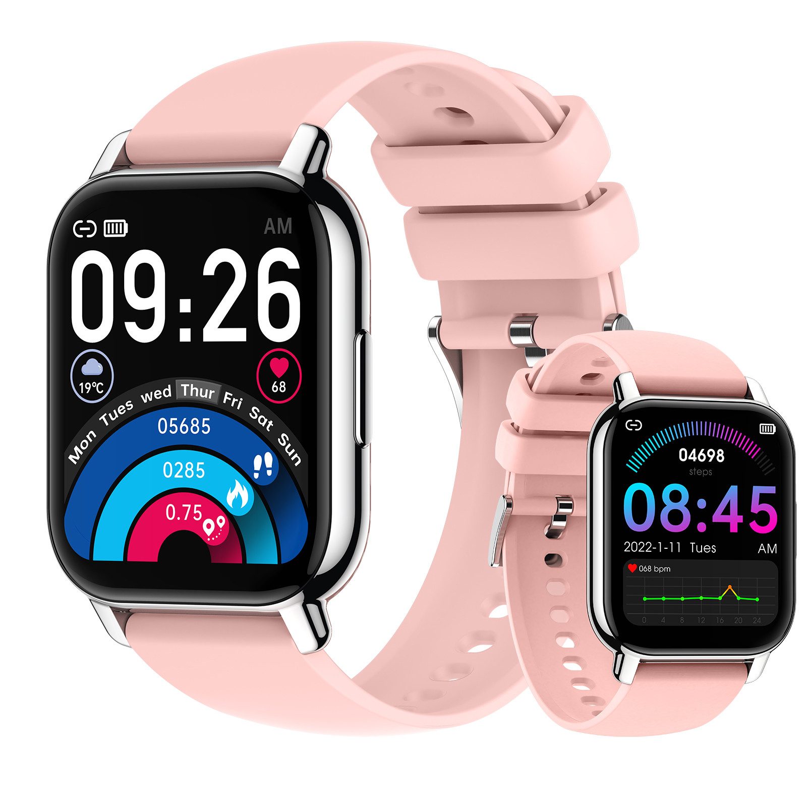 Smartwatch Damen,1,85Zoll Touchscreen Smart Watch mit Bluetooth Anrufe Smartwatch