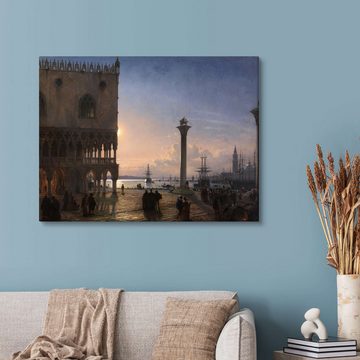 Posterlounge Leinwandbild Friedrich Nerly, Piazza San Marco bei Mondlicht, Malerei