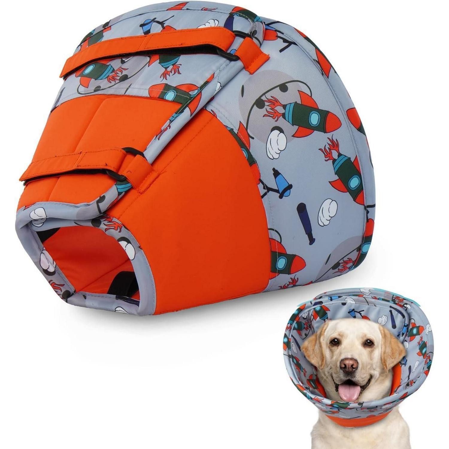 LuxusKollektion Schutzkragen Halskrause Hund Leckschutz Wasserdicht OP Trichter M Rot, Textil