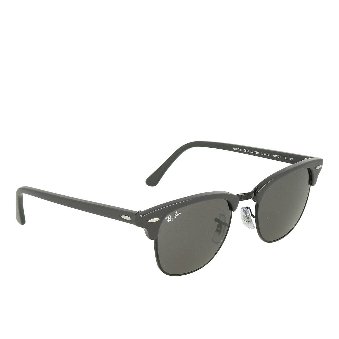 Ray-Ban Sonnenbrille Ray-Ban Clubmaster RB3016 1367B1 Grey On Black Dark Grey