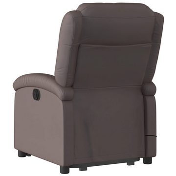 vidaXL Sessel Massagesessel mit Aufstehhilfe Elektrisch Dunkelbraun Echtleder (1-St)