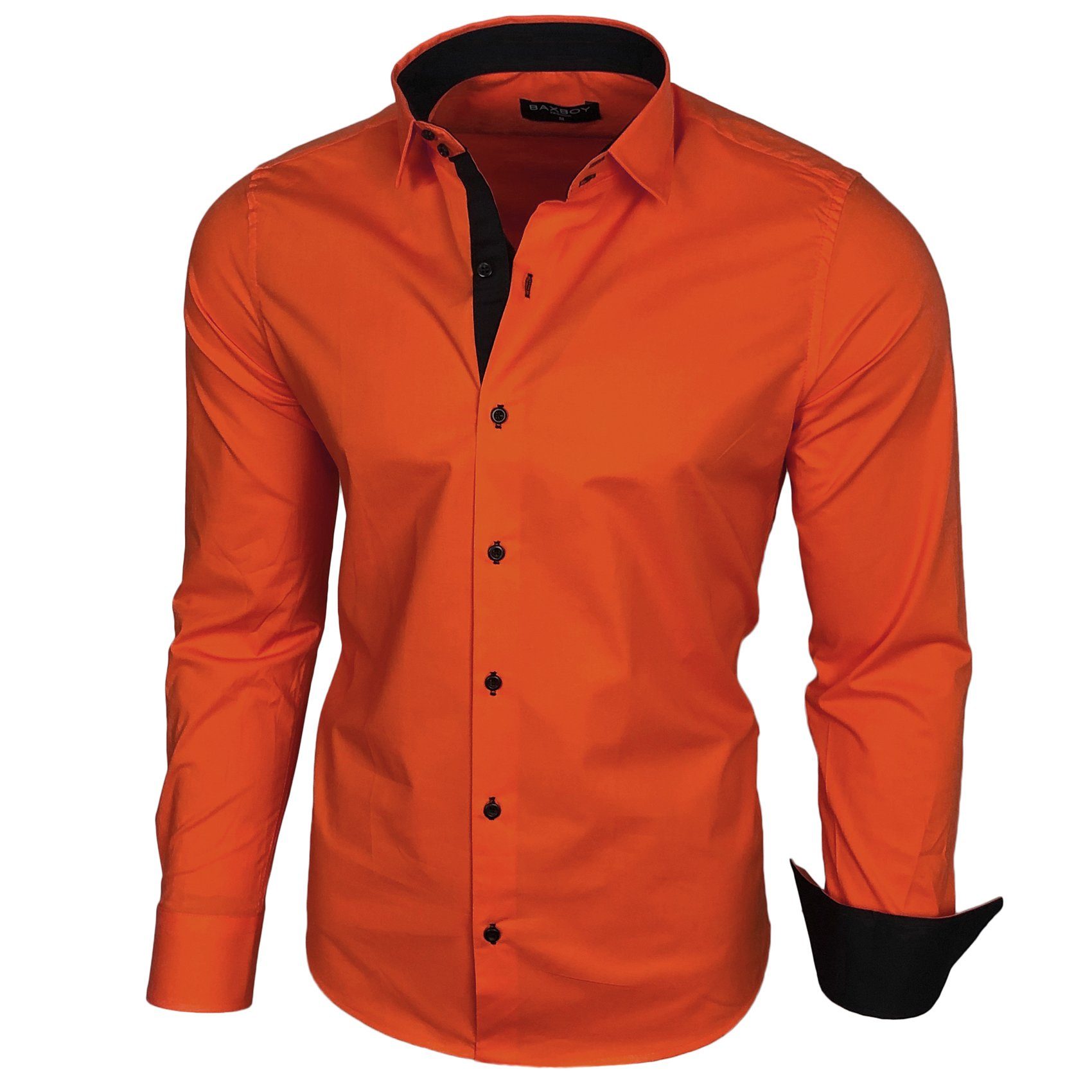 Baxboy Langarmhemd Baxboy Herren Kontrast Hemden Business Freizeit modernes günstig online kaufen