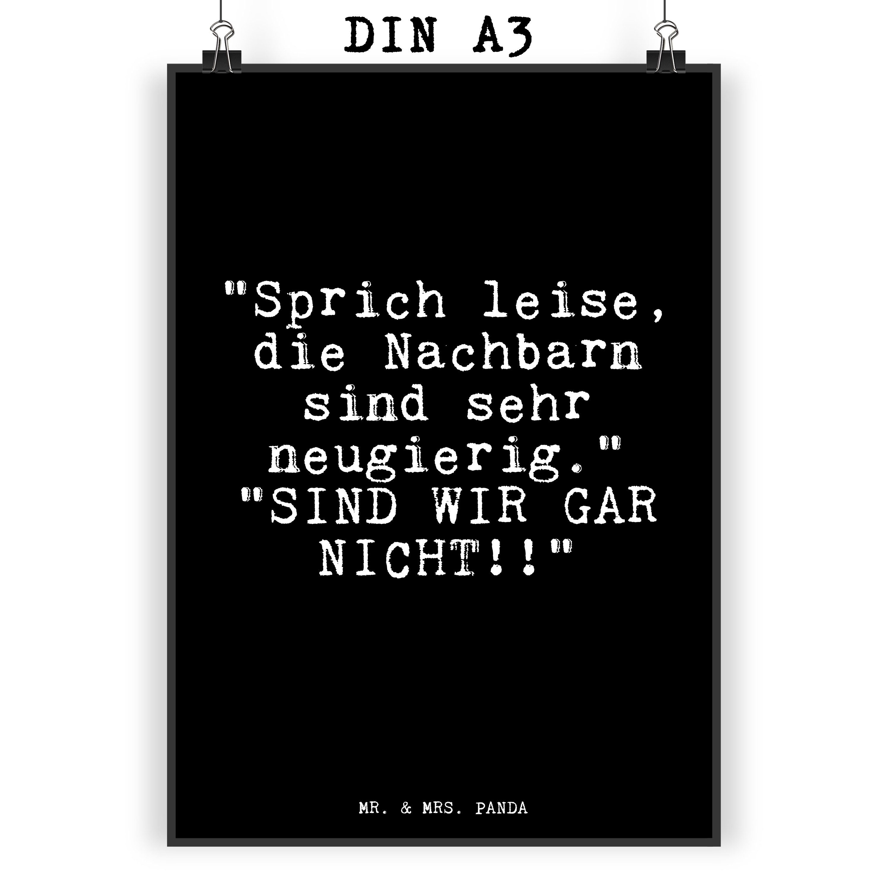 Mr. & Mrs. Panda Poster »"Sprich leise, die Nachbarn... Schwarz