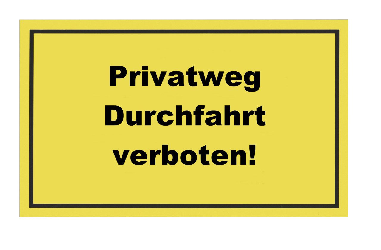 Conmetall Warnschild Conmetall Hinweisschild Privatweg Durchfahrt