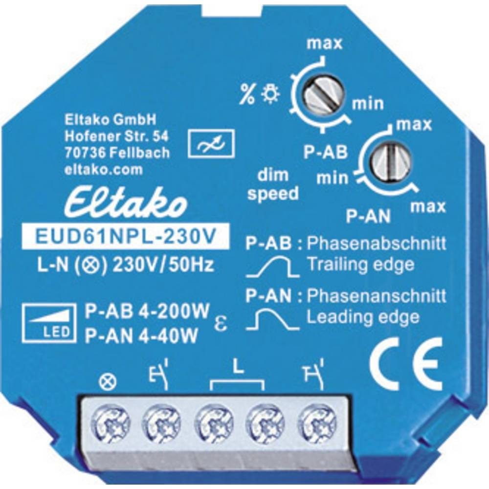 Eltako Drehdimmer Universal-Dimmschalter ohne N-Anschluss, speziell für LED 61100832