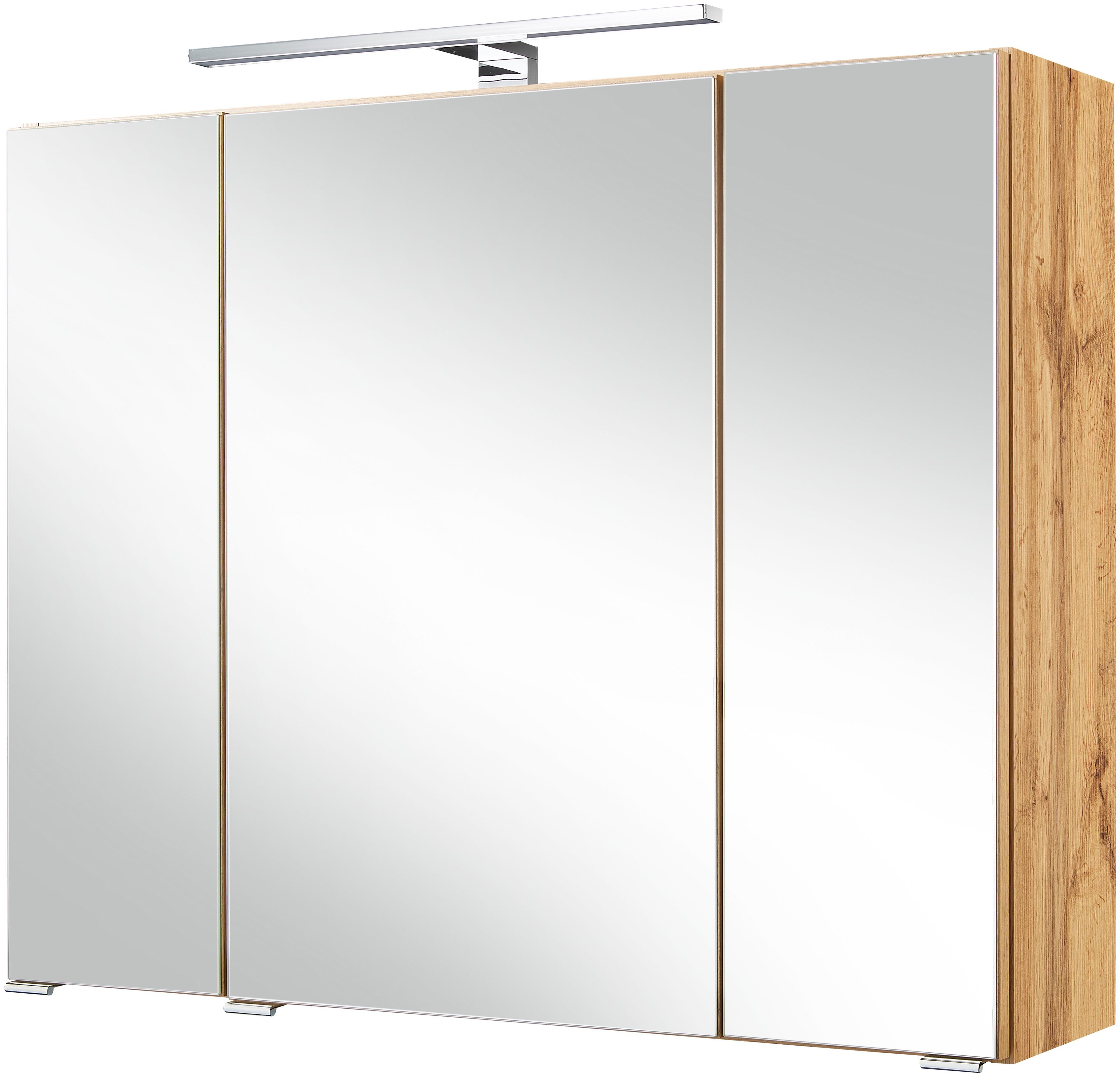HELD MÖBEL Spiegelschrank Malibu Breite 80 cm, mit Spiegeltüren und Türendämpfern eiche | Spiegelschränke