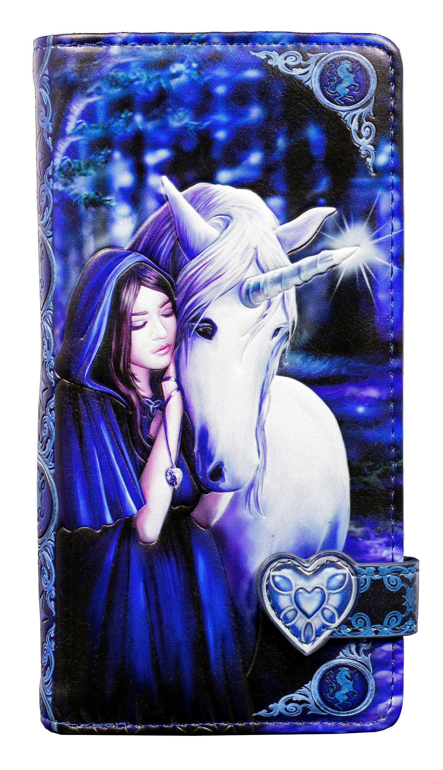 Figuren Shop GmbH Geldbörse Geldbörse mit Einhorn - Solace - geprägt - Anne Stokes Fantasy