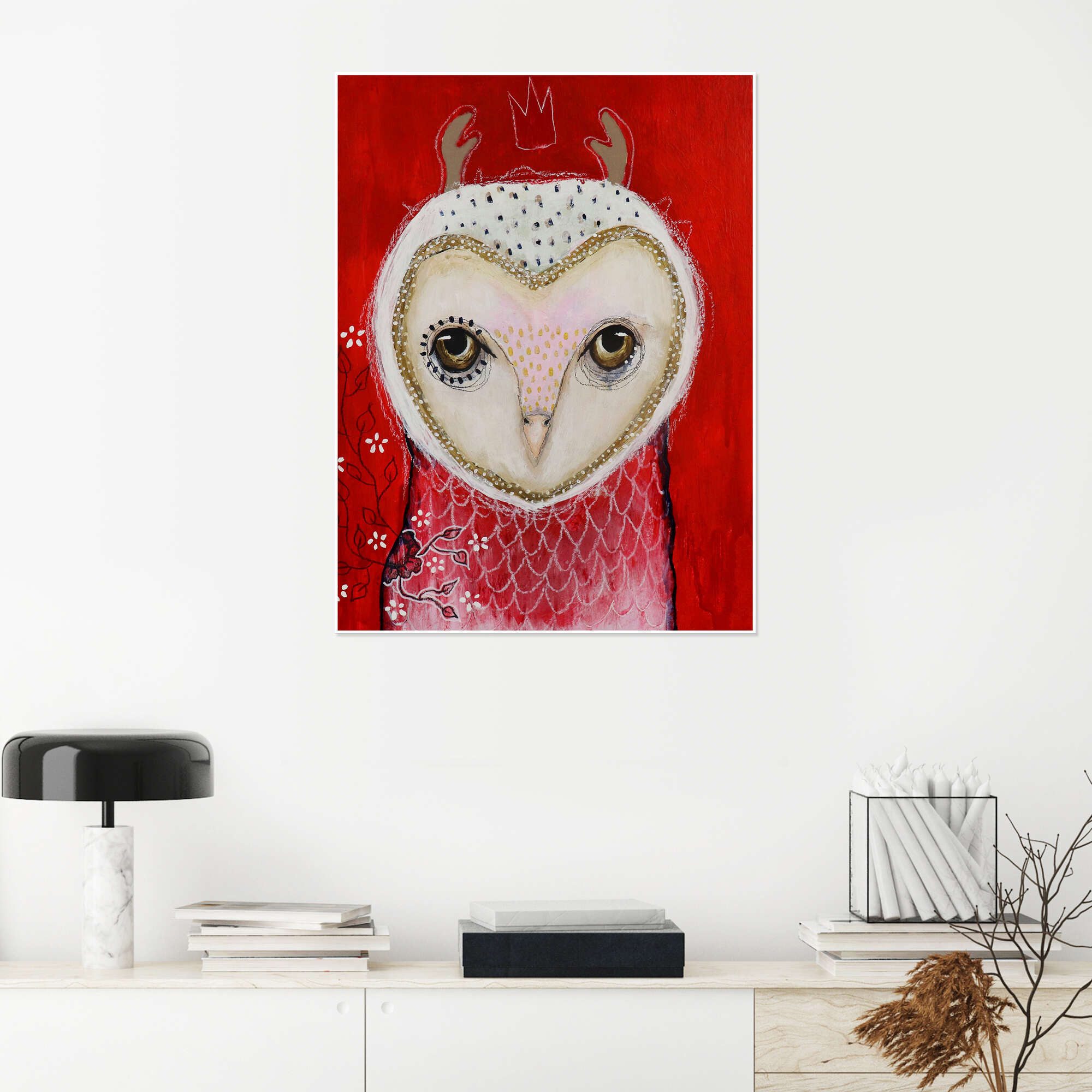 Posterlounge Wandbild Weihnachtseule, Micki Wilde, erhältlich als Poster, Leinwandbild, Wandsticker oder Acrylglasbild