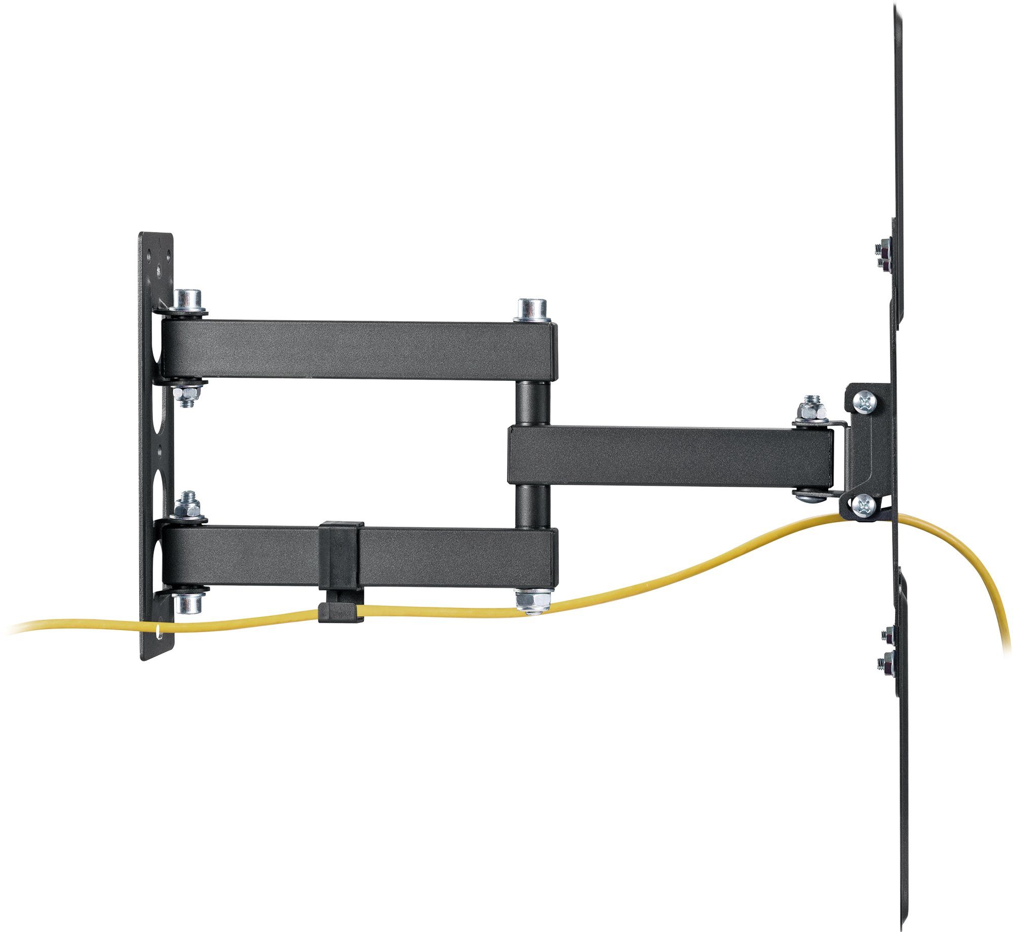 Schwaiger TV-Wandhalterung LWH33040, (bis 55 Zoll, neigbar, schwenkbar, bis 30kg, bis 400x400mm, integrierte Kabelführung, schwarz) – Bild 5 von 5