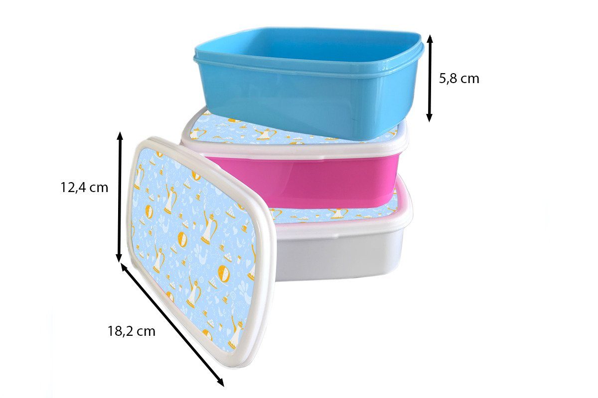 - Hoher Erwachsene, rosa Snackbox, Kunststoff, Kunststoff MuchoWow (2-tlg), Tee, Mädchen, Kinder, Brotbox Lunchbox Brotdose Muster für