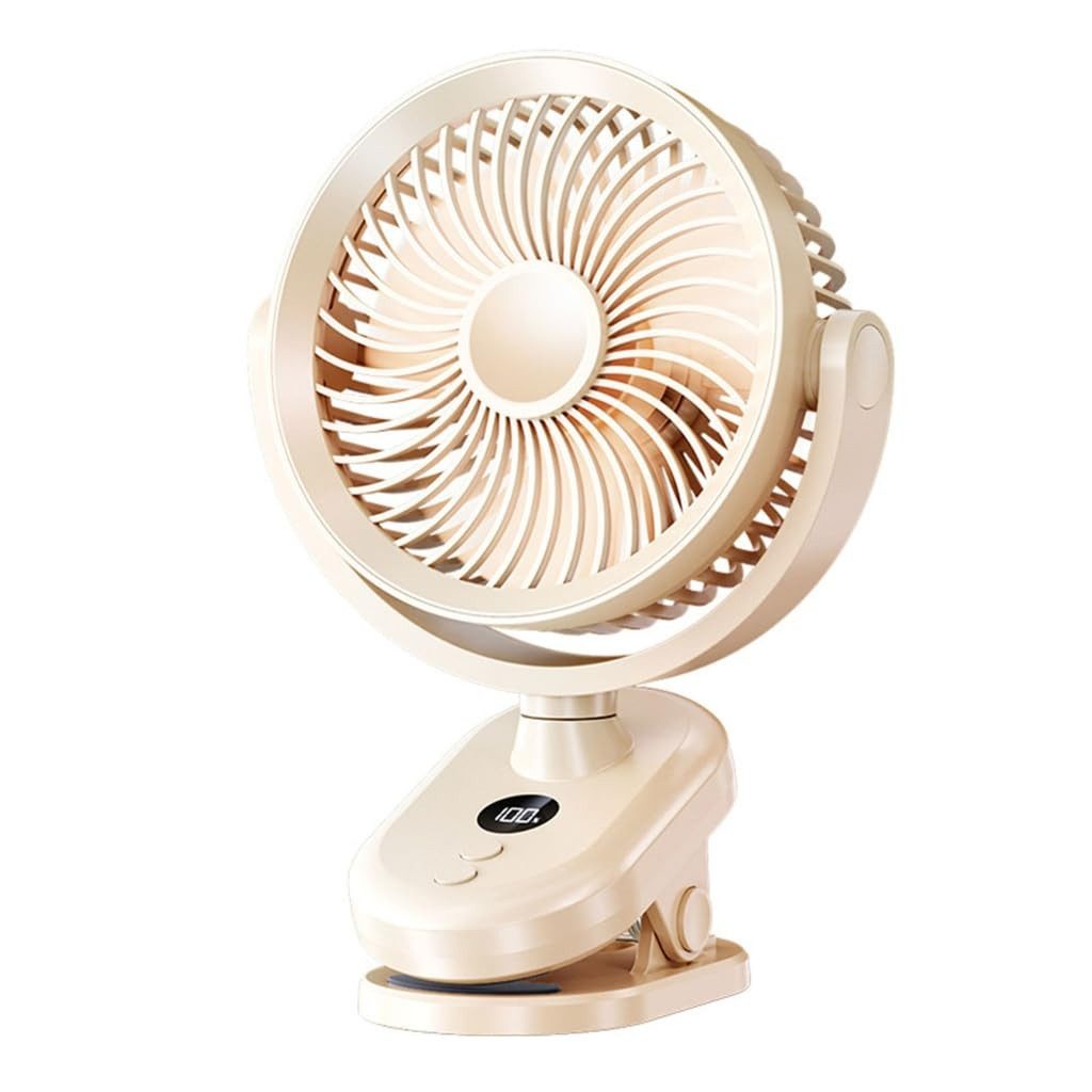 nsihing Mini USB-Ventilator Tragbarer Clip-On-Ventilator, Akku-Ventilator mit Led, USB-Tischventilator für Büro, Reisen im Freien, Camping