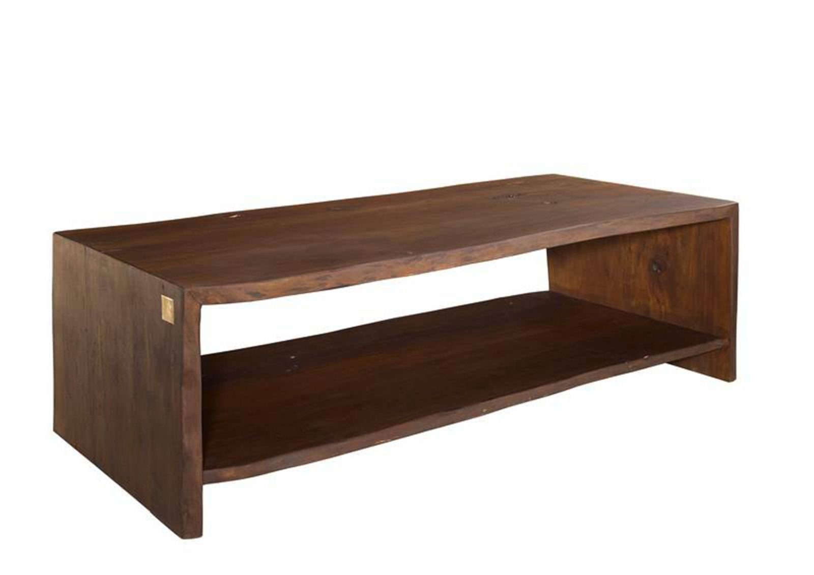 Massivmoebel24 Couchtisch PURE ACACIA Akazie Massivholz braun (Massivholz zerlegt 40 kg PURE ACACIA #009), Akazie 150x70x45 cm (BxTxH) braun lackiert