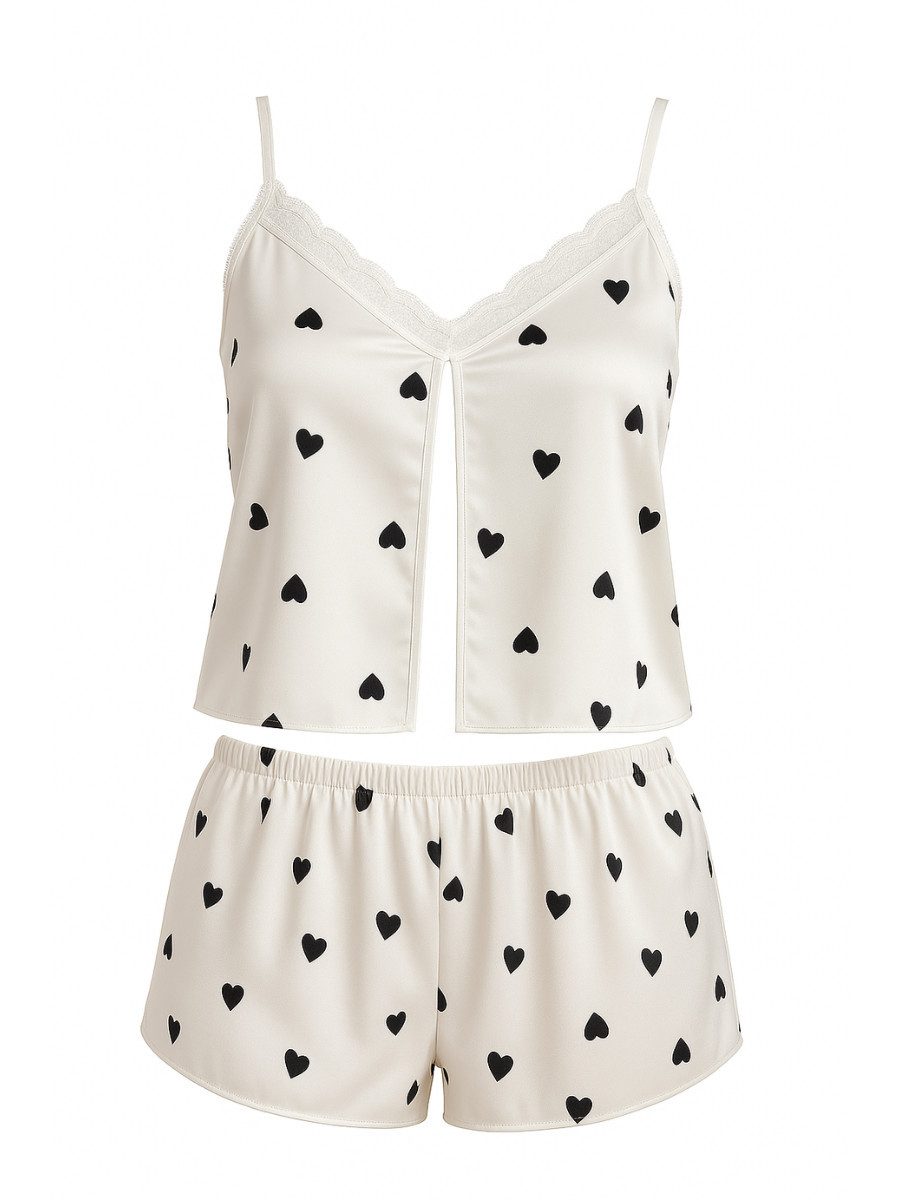 Elegant Love Shorty Stilvolles Nachtwäsche-Set für Damen – Satin-Loungewear günstig online kaufen