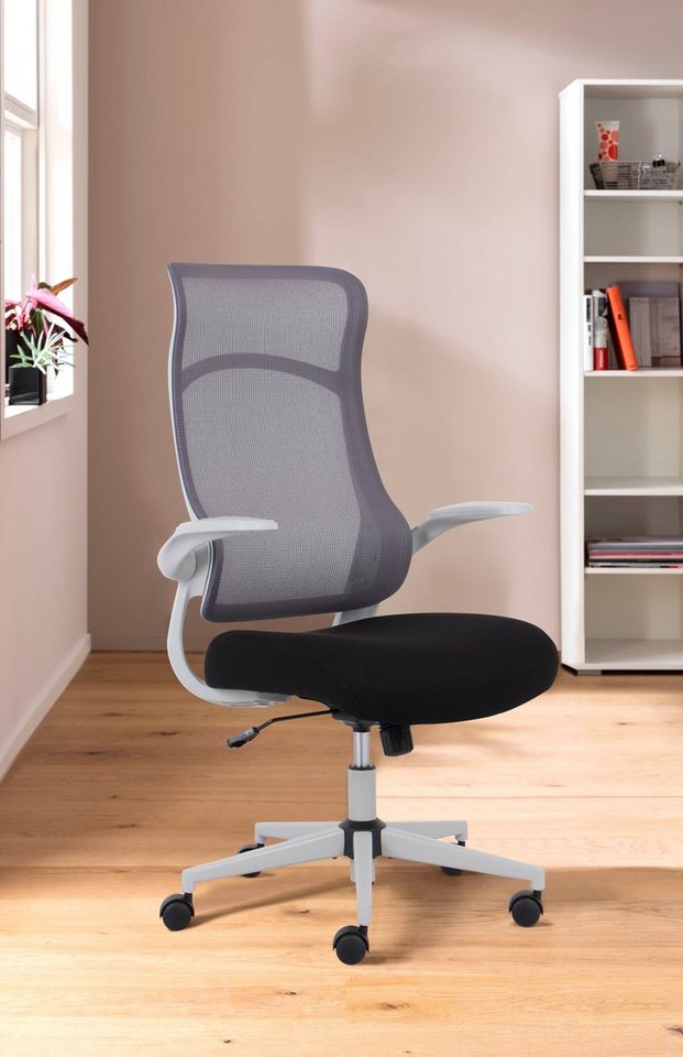 INOSIGN Bürostuhl Toico, Design-Schreibtischstuhl, ergonomische  Rückenlehne, Lendenwirbelstütze & klappbaren Armlehnen