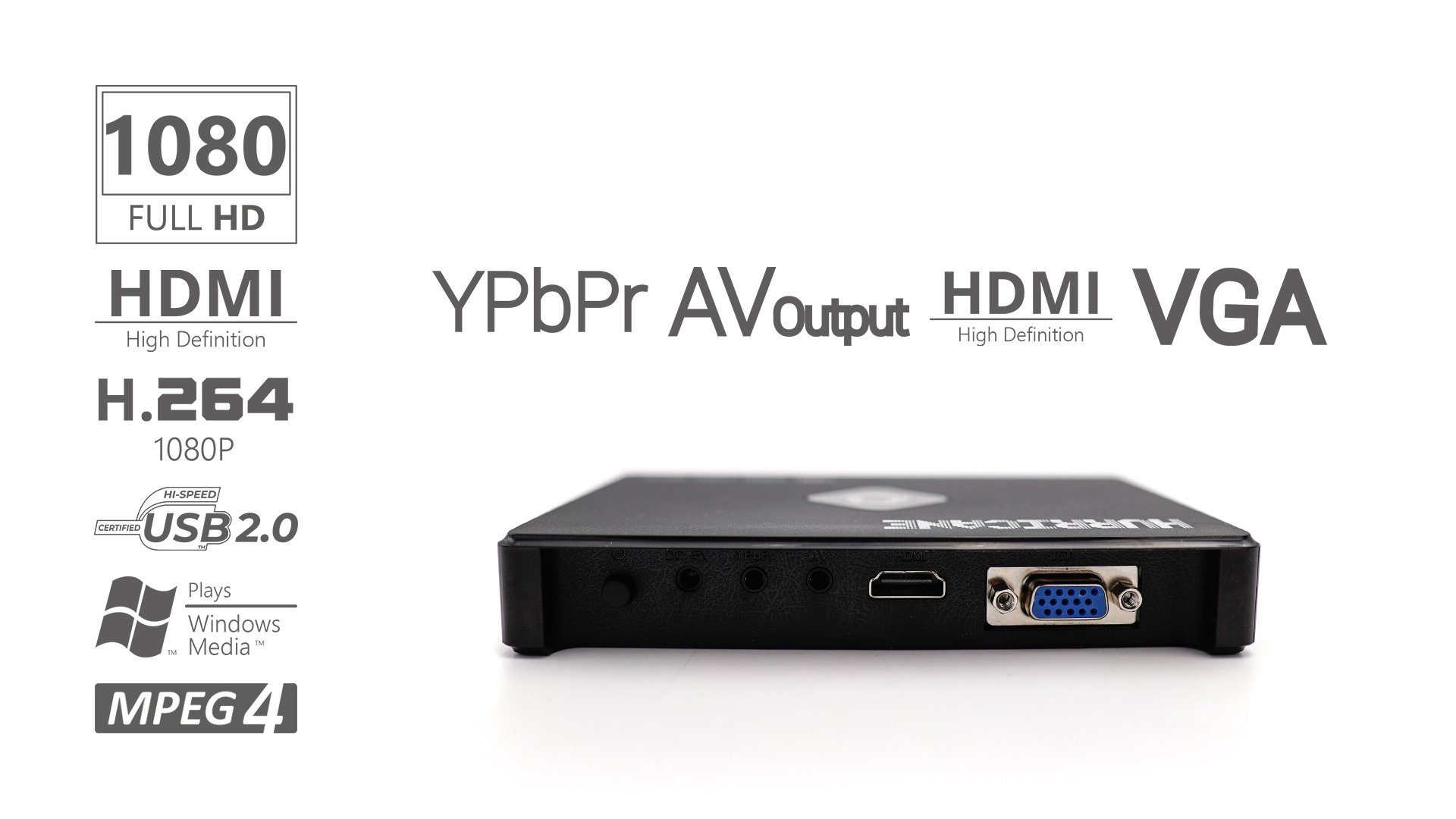 JPEG Anschluss, MKV, 32GB), HURRICANE HDMI SATA USB slot (SD MP4, (max Streaming-Box MKV MPEG 1920*1080 MP3, Full Slot), HD HDD Multi-Language, 250GB Card 2.0 HDD Media-Player