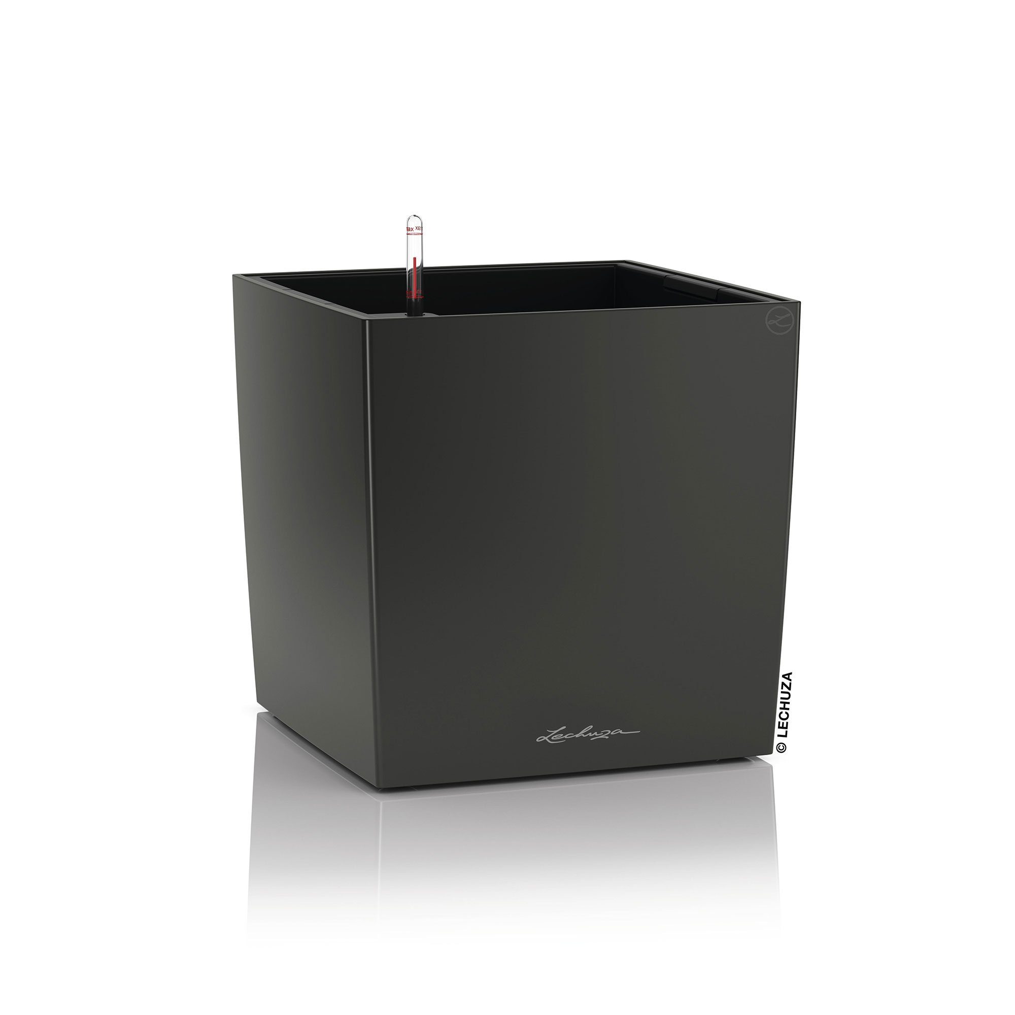 Lechuza® Pflanzkübel Lechuza Blumentopf groß Cube 50 anthrazit metallic