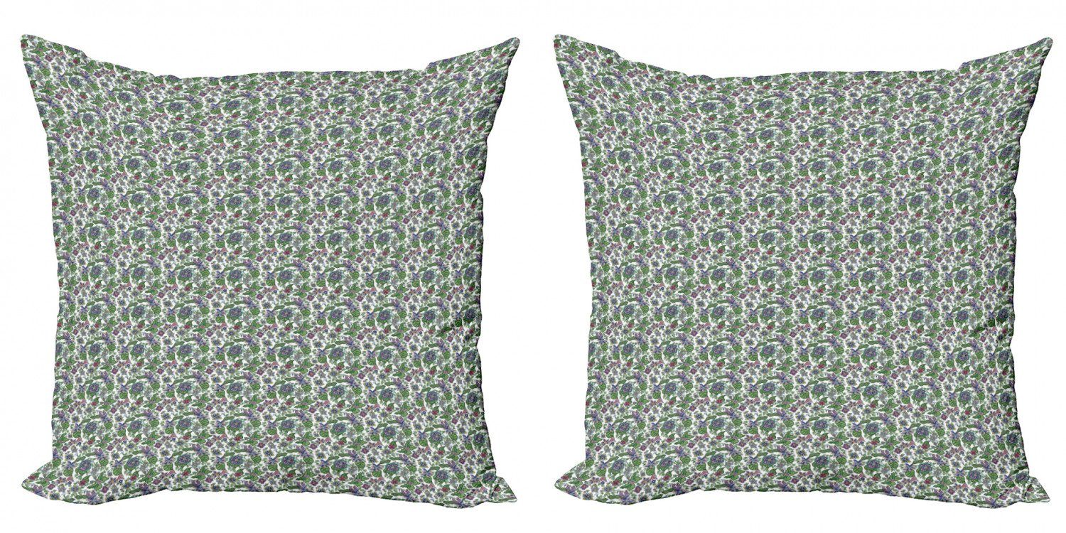 Kissenbezüge Modern Accent Doppelseitiger Digitaldruck, Abakuhaus (2 Stück), Blume Aufwändige Bunte Flora