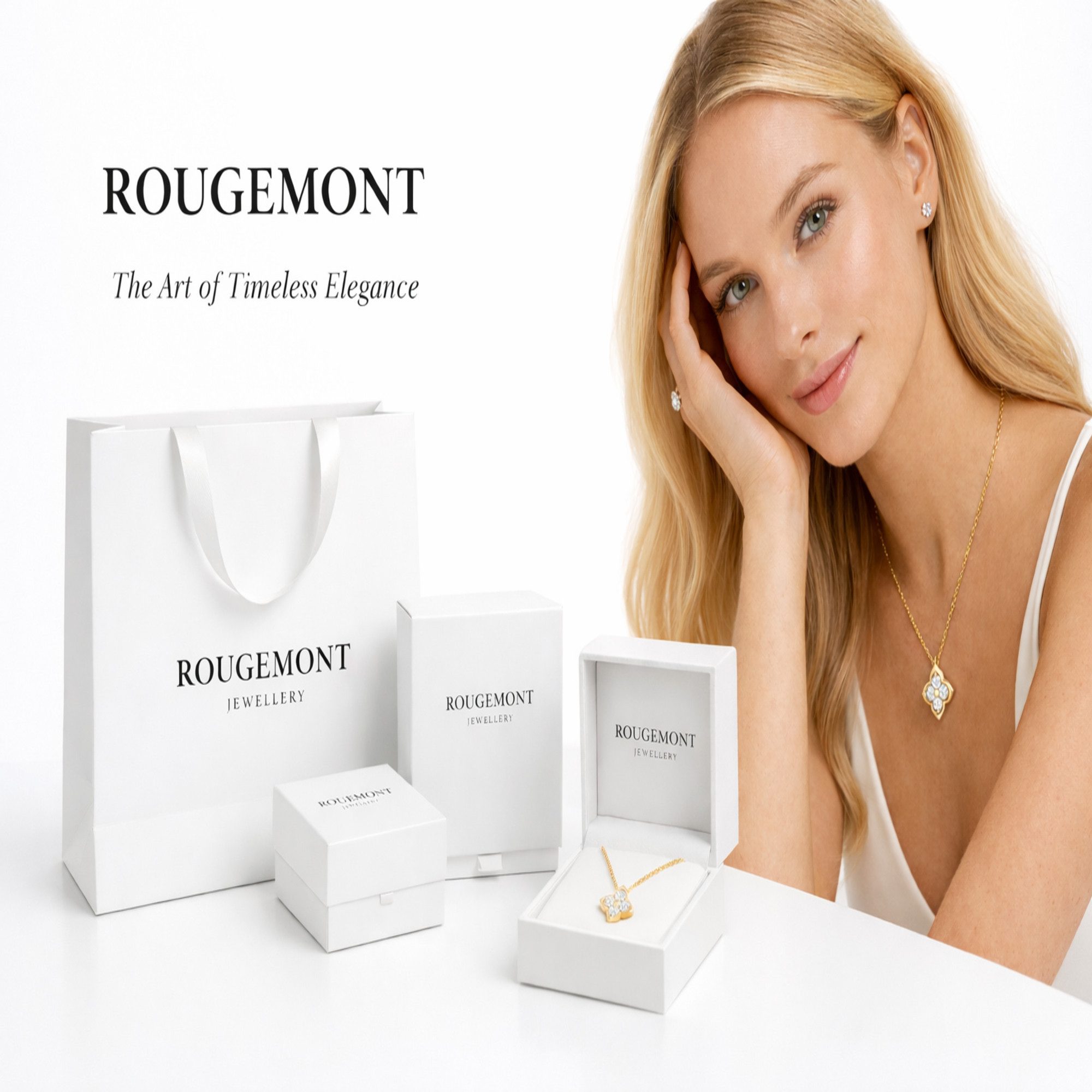 ROUGEMONT Armreif Funkelnder Damen Armreif Zirkonia Armspange Gold Bella Couture, Hypoallergen