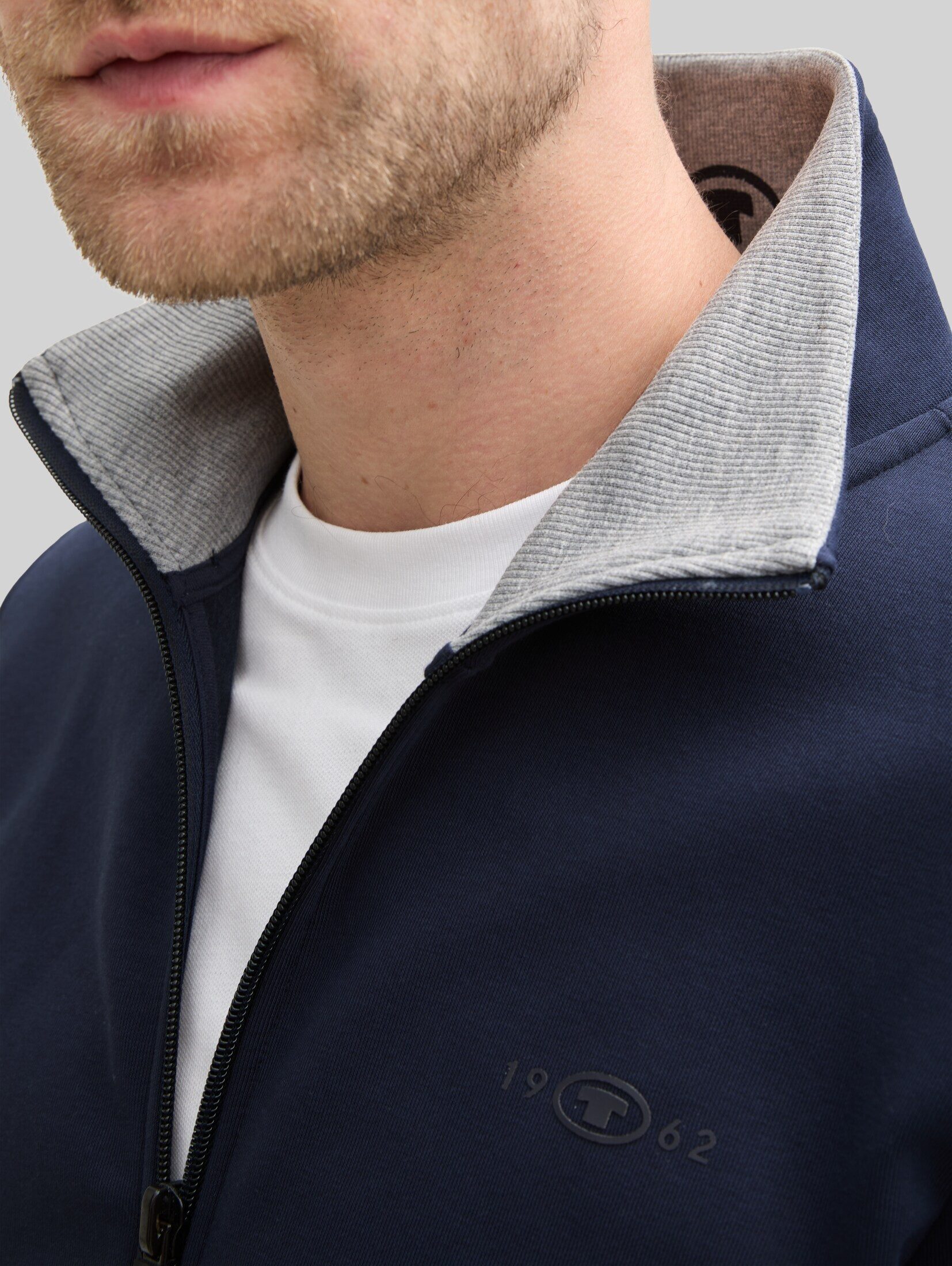 TOM TAILOR Sweatshirt Strick & Sweatshirts Sweatjacke mit Stehkragen