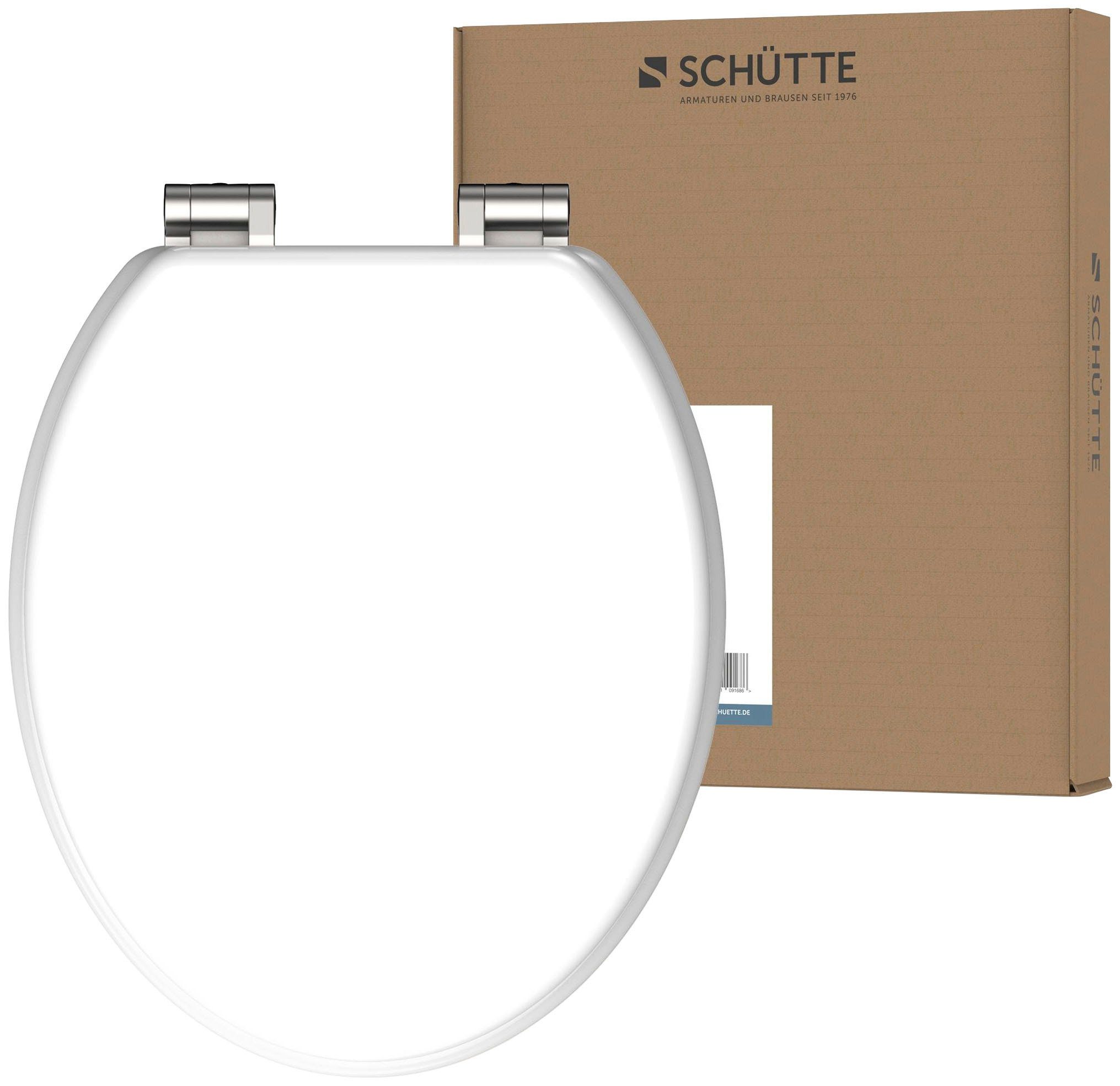 Schütte WC-Sitz WHITE, mit Absenkautomatik und Holzkern, max, Belastung der Klobrille 150 kg