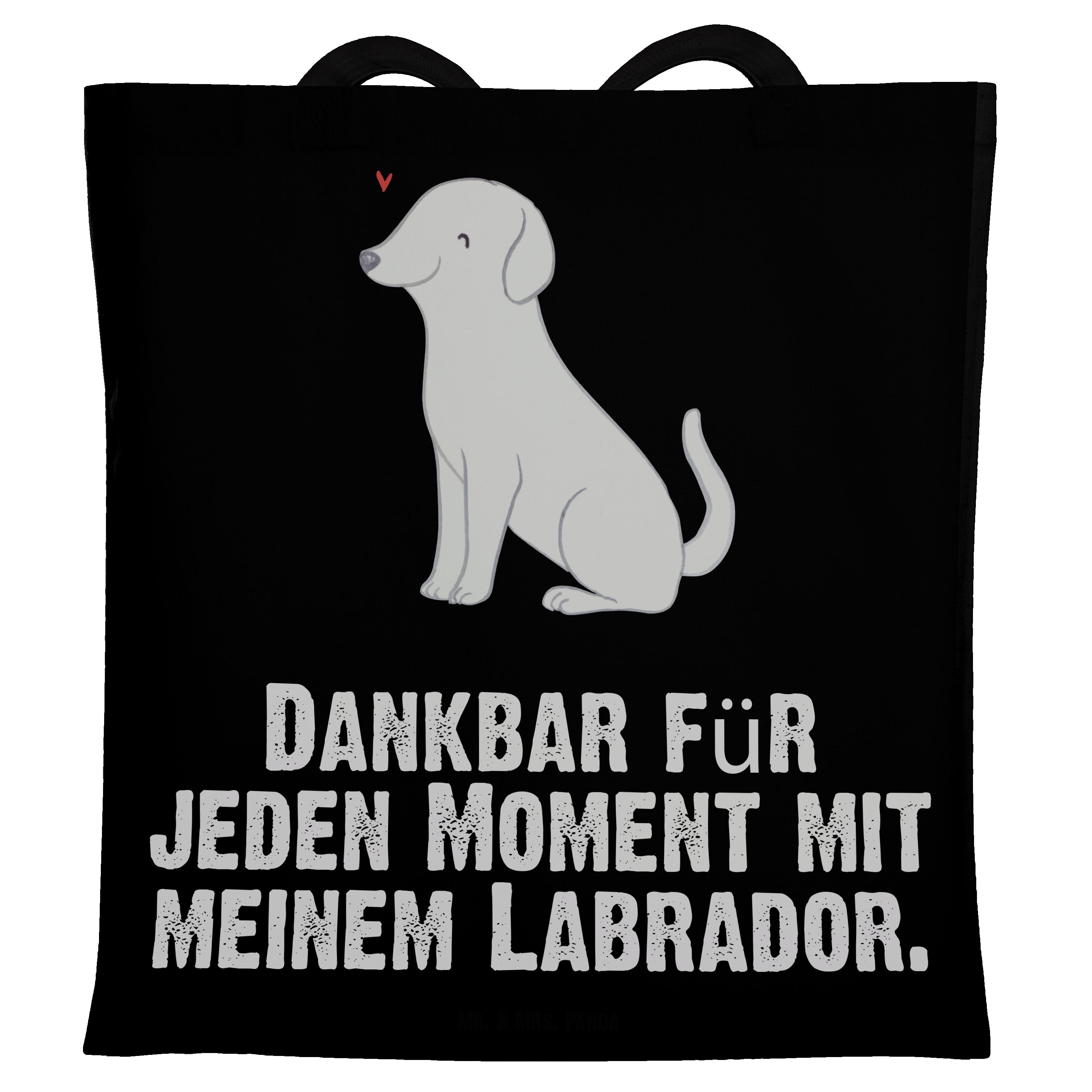 Mr. & Mrs. Panda Tragetasche Labrador Moment - Schwarz - Geschenk, Hundebesitzer, Einkaufstasche, (1-tlg)