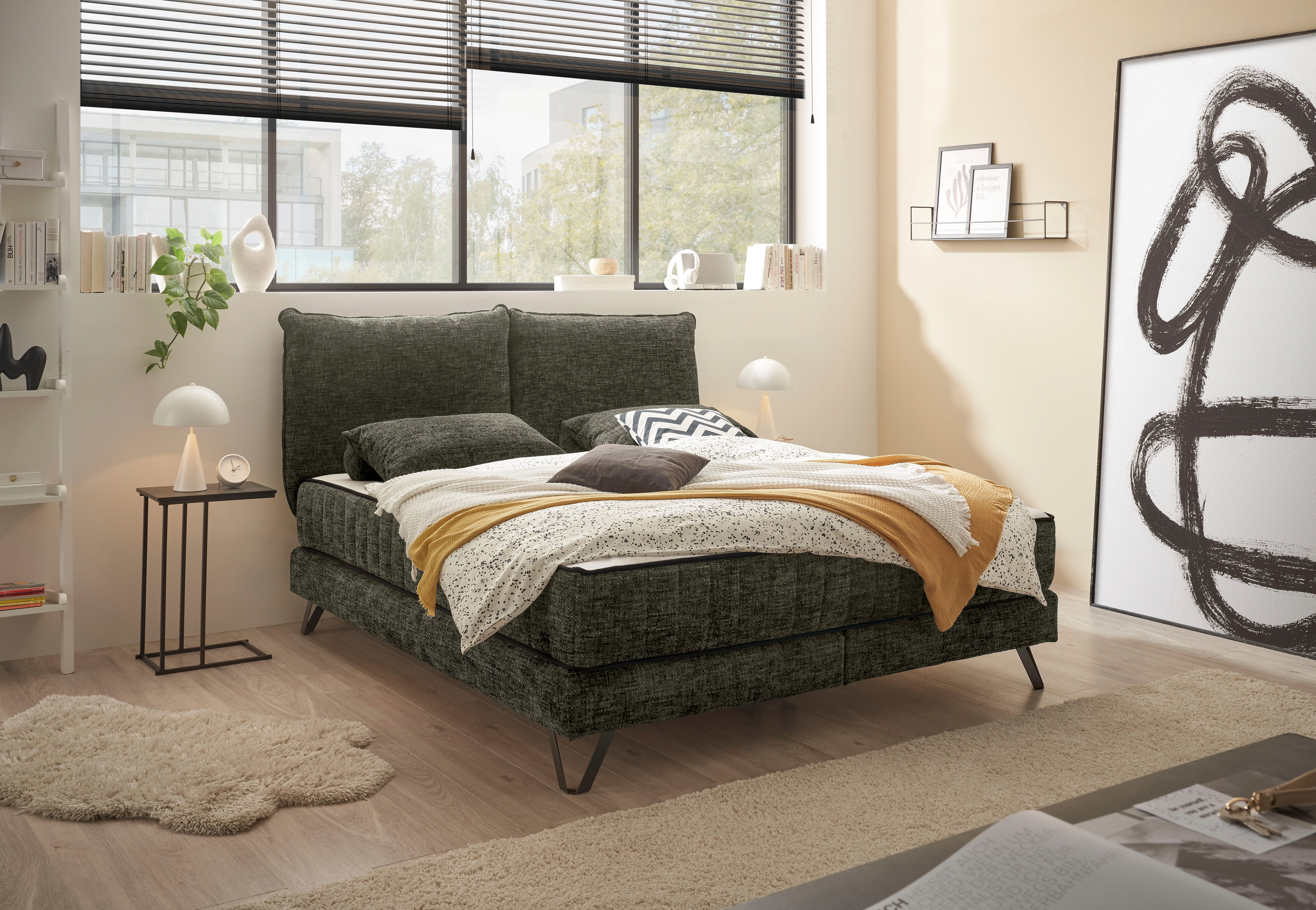 set one by Musterring Boxspringbett Baldwin, Liegefläche 180 x 200 cm, Duo-Matratze (H3/H4), Kopfteil zweigeteilt