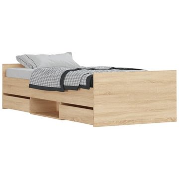 furnicato Bett Bettgestell mit Kopf- und Fußteil Sonoma-Eiche 90x200 cm