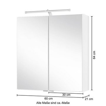 HELD MÖBEL Spiegelschrank Turin Breite 60 cm, mit LED-Aufbauleuchte