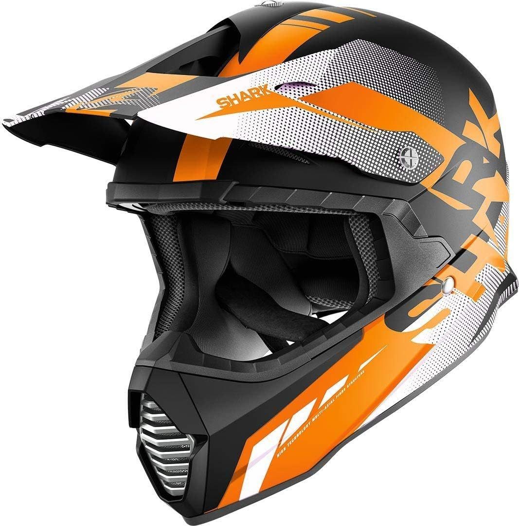 SHARK HELMETS Motorradhelm Shark Crosshelm Varial Anger KOW, Schwarz Anthrazit Orange, Größe M