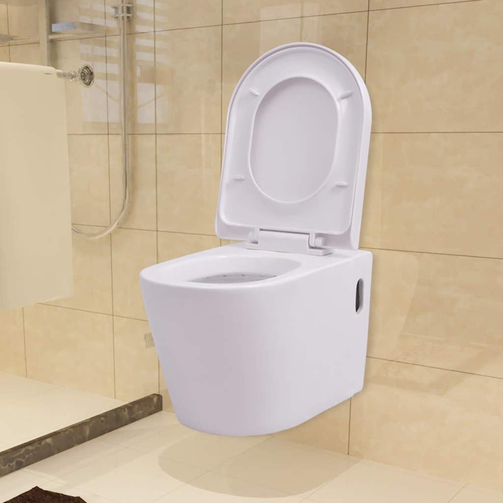 vidaXL Tiefspül-WC Hänge-Toilette mit Einbau-Spülkasten Keramik günstig online kaufen