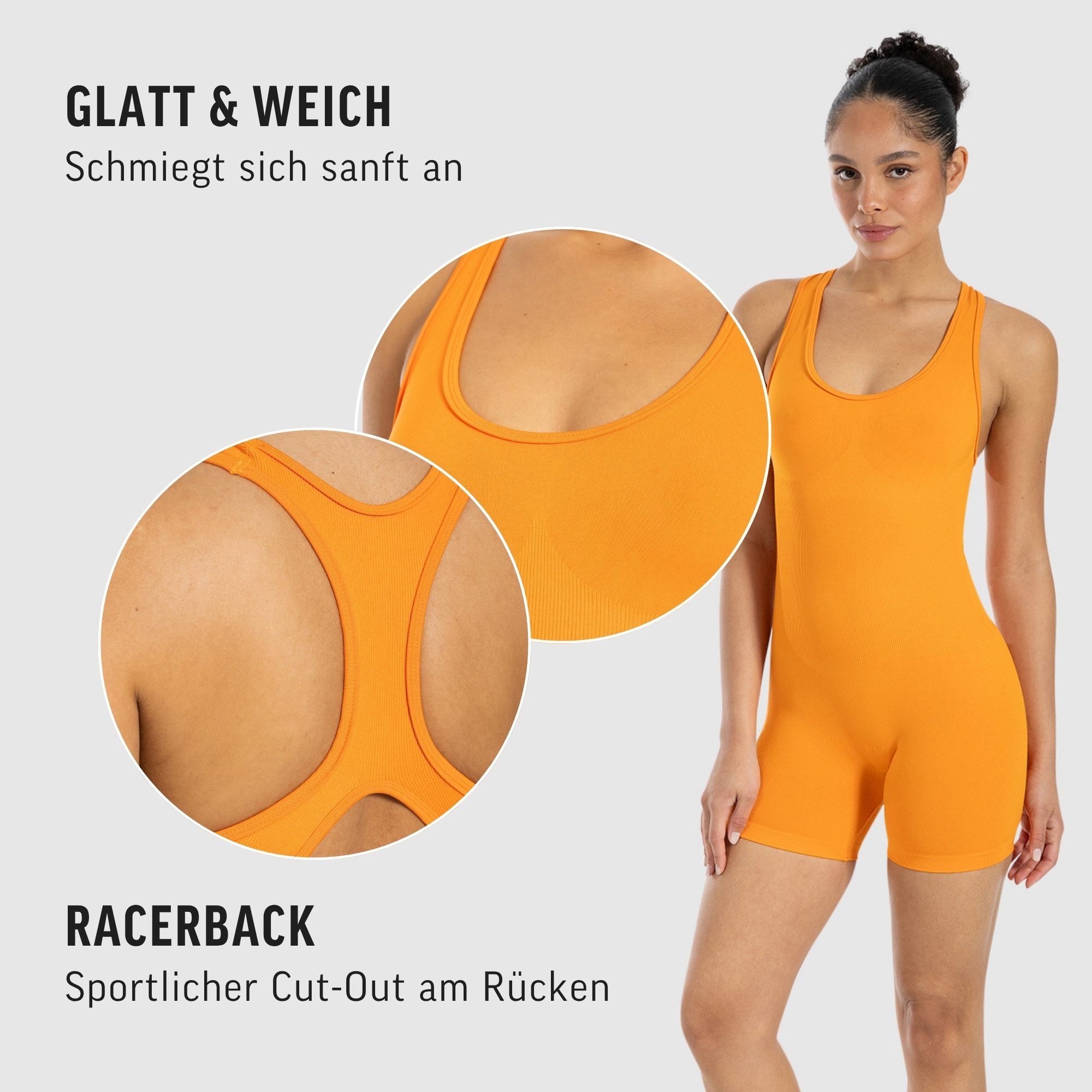 Smilodox Jumpsuit Doralia, Trainingssuit, elastischer Einteiler Rückenausschnnitt, Sommer, figurbetonend, Gym – Bild 5 von 5