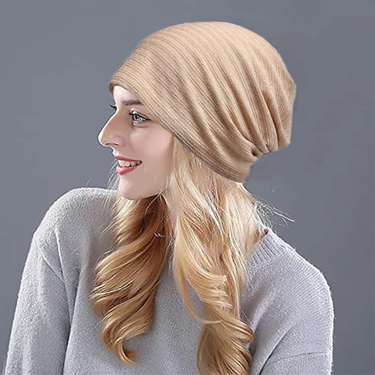 Coonoor Beanie Mütze Damen Leichte Beanie Chemo Kopfbedeckung Laufmütze – Bild 3 von 5
