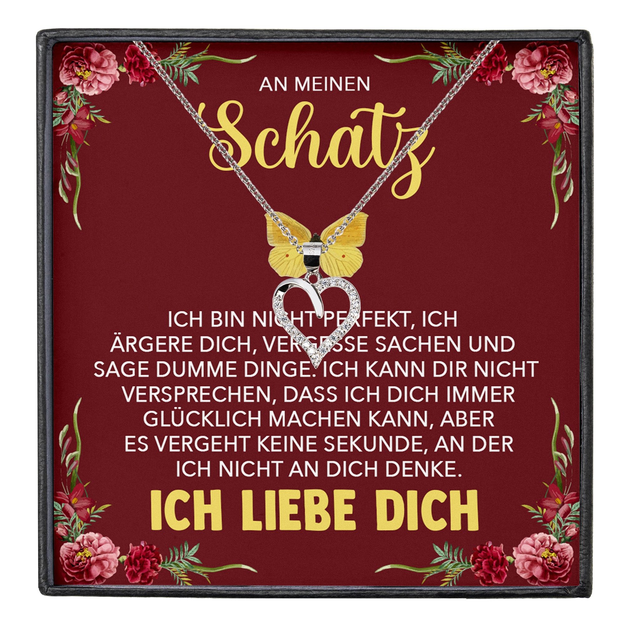 Schmuckset Frauen Ich Liebe Dich Geschenk Schatz Herz Halskette Damen Schmuck