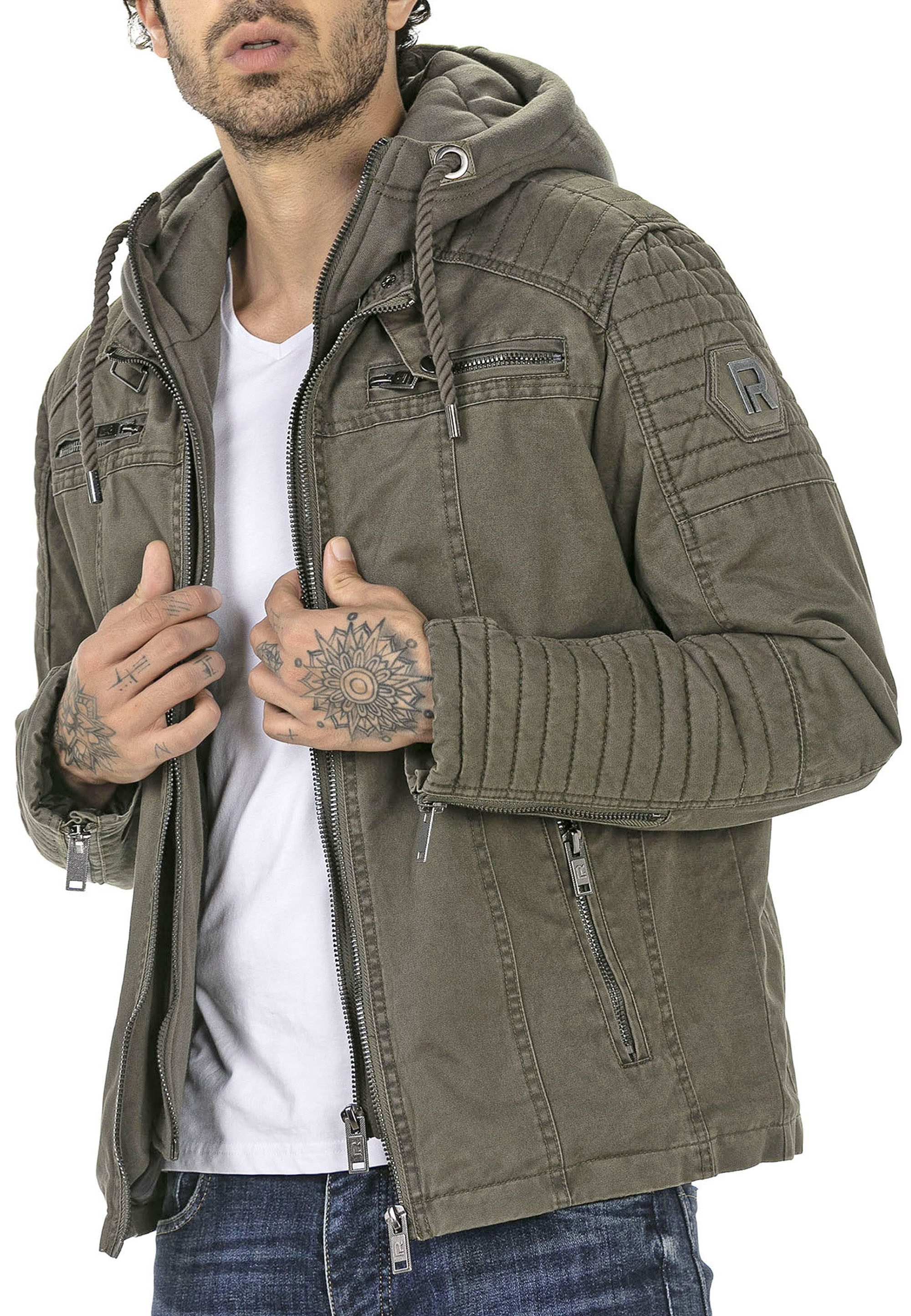 RedBridge Bikerjacke mit abnehmbarer Kapuze im beliebten Biker-Stil günstig online kaufen