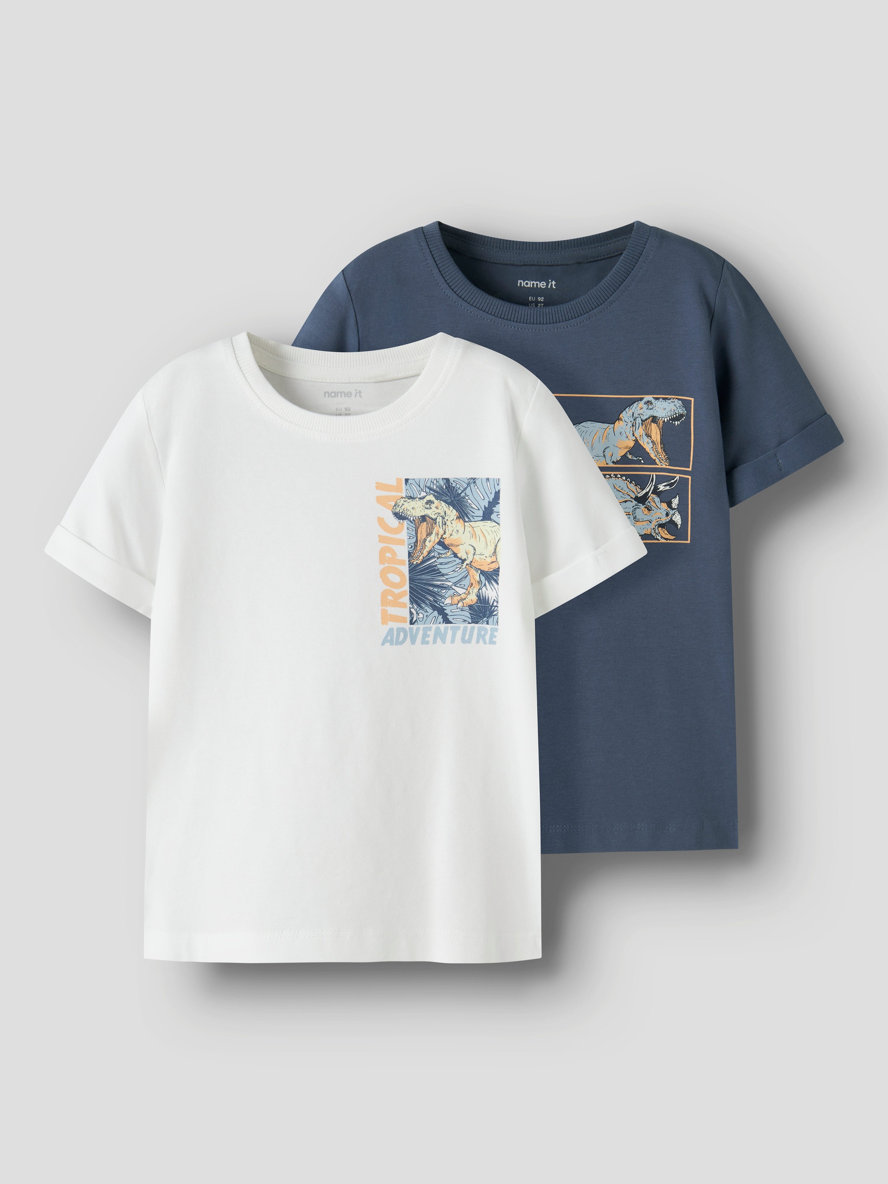 Name It T-Shirt NMMVUX 2P SS TOP (Packung, 2-tlg) Baumwollmischung, normal geschnitten – Bild 2 von 5