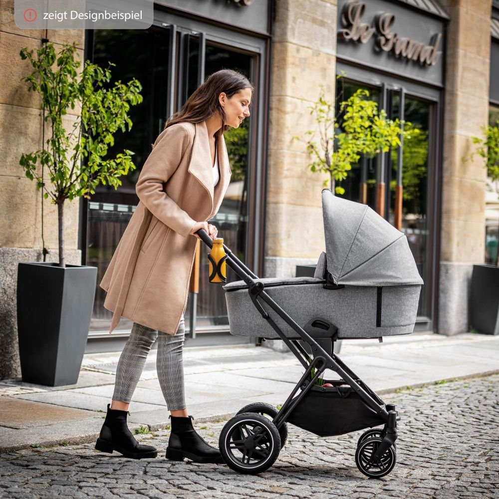 mit Hauck Buggy X Silver 2in1 Vision Duoset Black, Kombi-Kinderwagen Babywanne, Kinderwagen Regenschutz Melange Sportsitz - Set und (7-tlg),