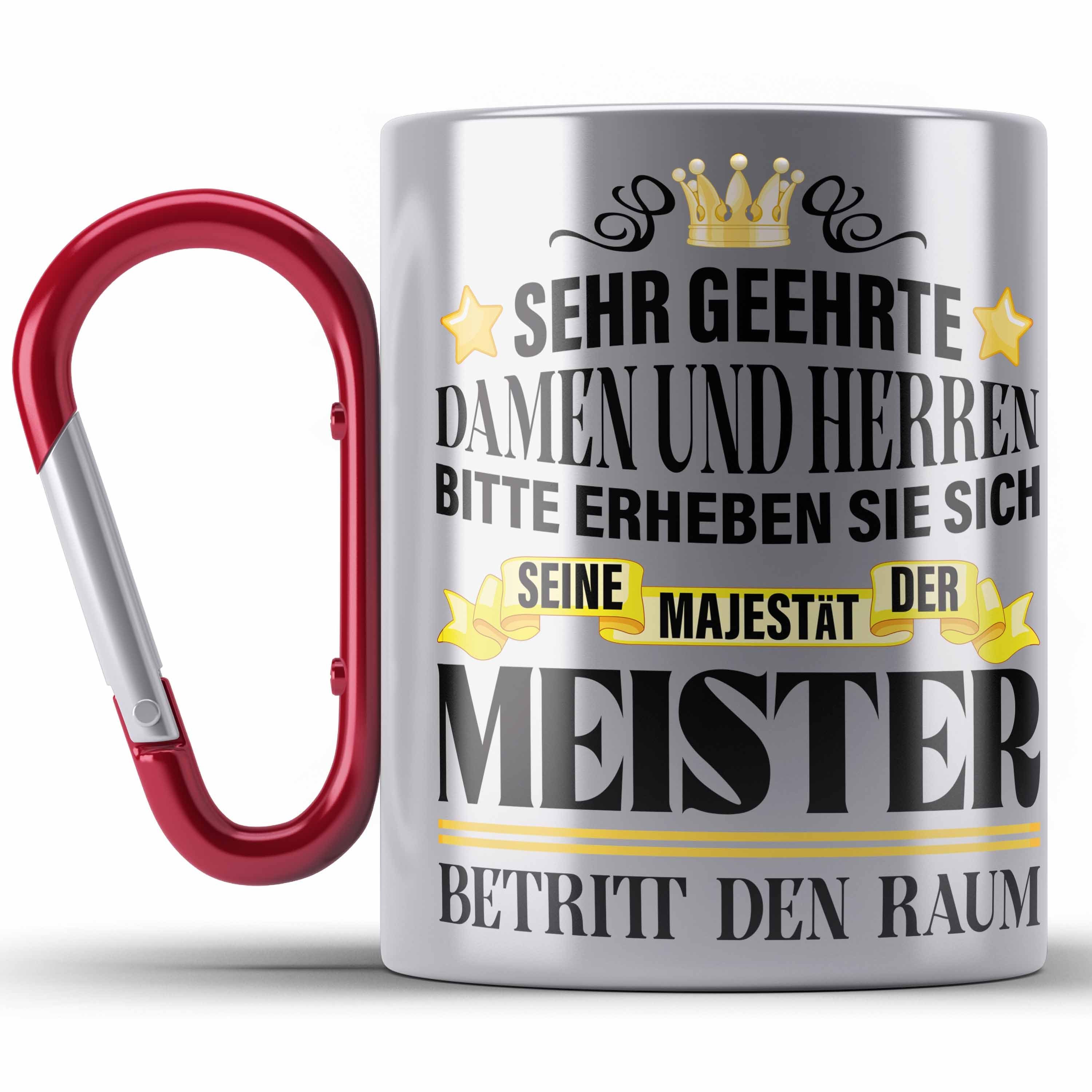 Trendation Thermotasse Meisterprüfung Bestanden Geschenke Meister Prüfung Edelstahl Tassen Mä Rot