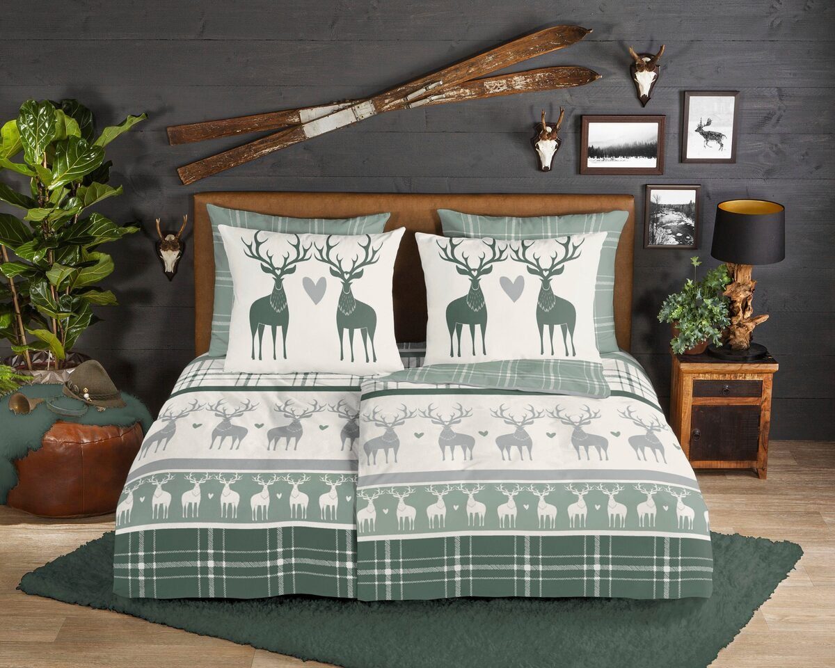good morning Bettwäsche Good Morning Flanell Bettwäsche 135x200 Bjirk Hirsc günstig online kaufen