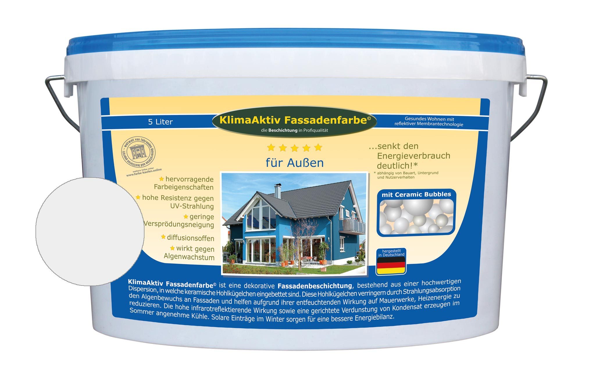 KlimaAktiv Fassadenfarbe Fassadenfarbe, Energiesparfarbe, feuchteregulierend, matt