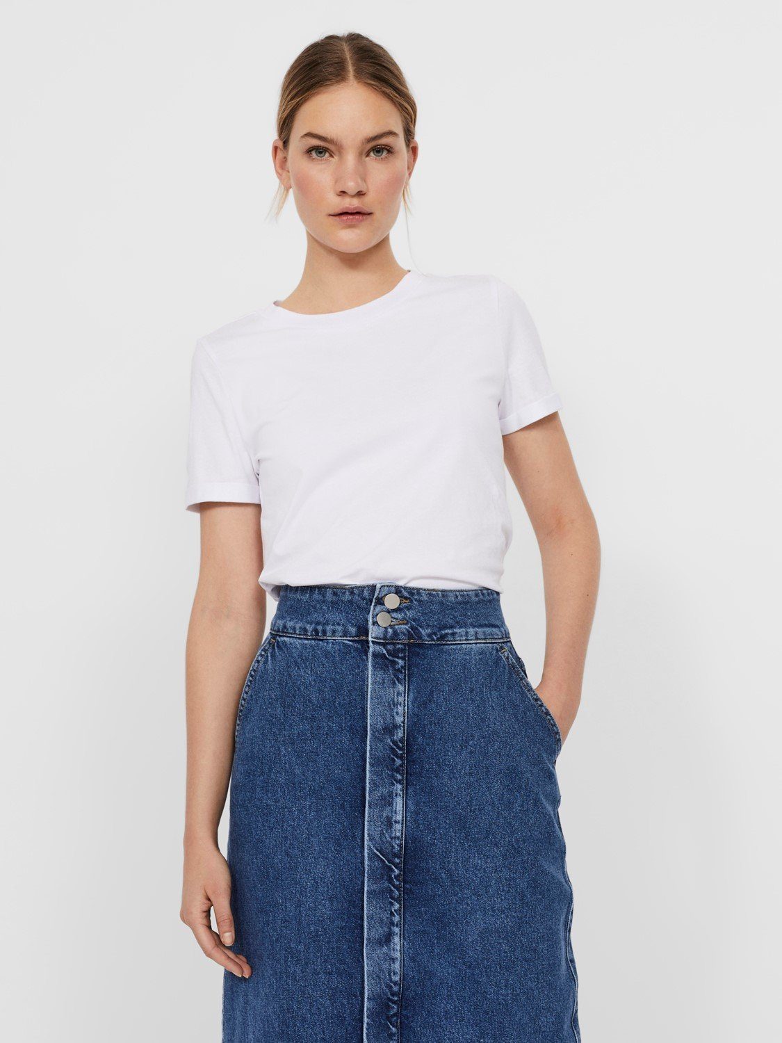 Vero Moda T-Shirt (2-tlg) VMPAULA S/S T-SHIRT NOOS günstig online kaufen