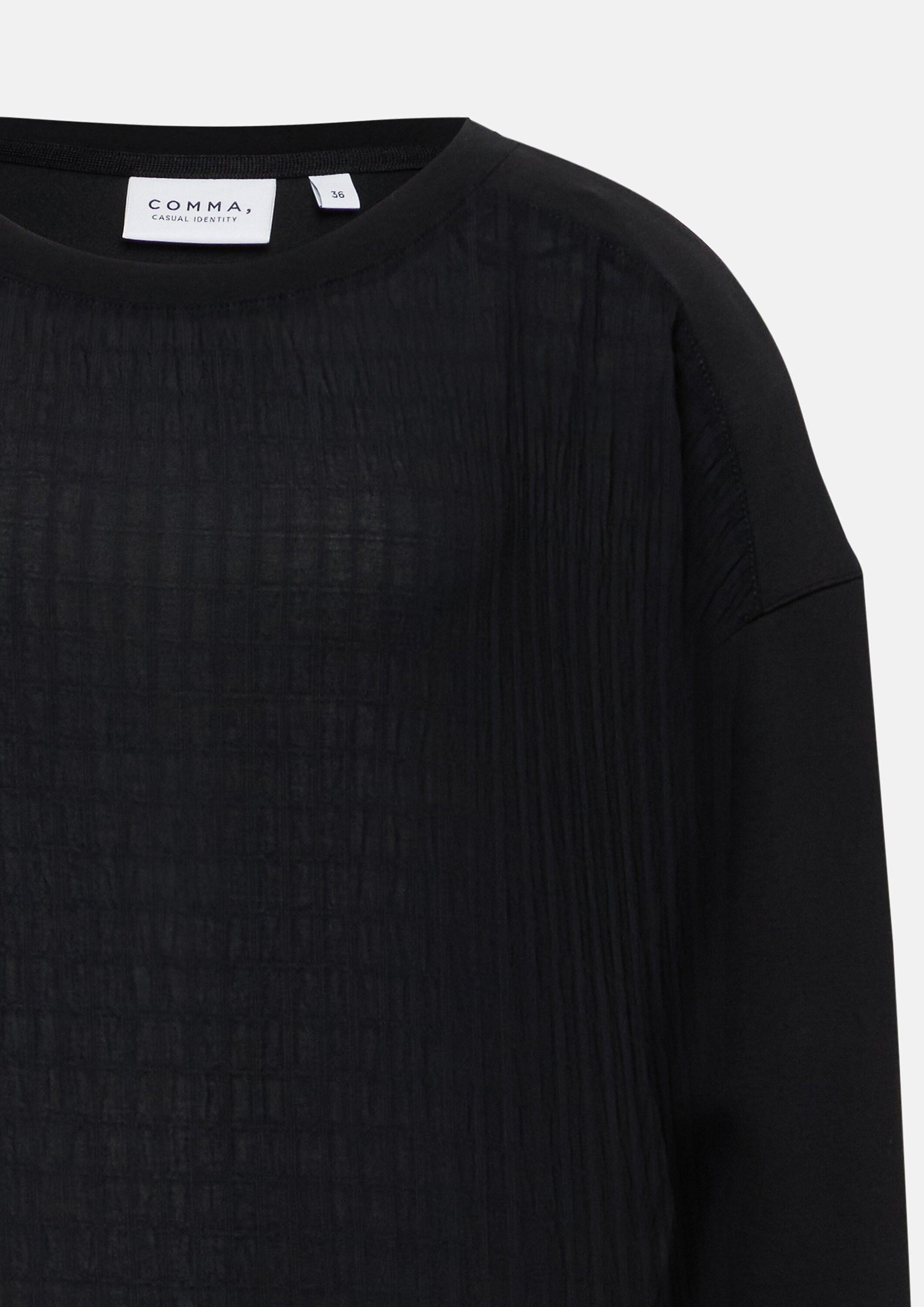 comma Sweatshirt Sweatshirt Leichtes Sweatshirt im Fabric Mix