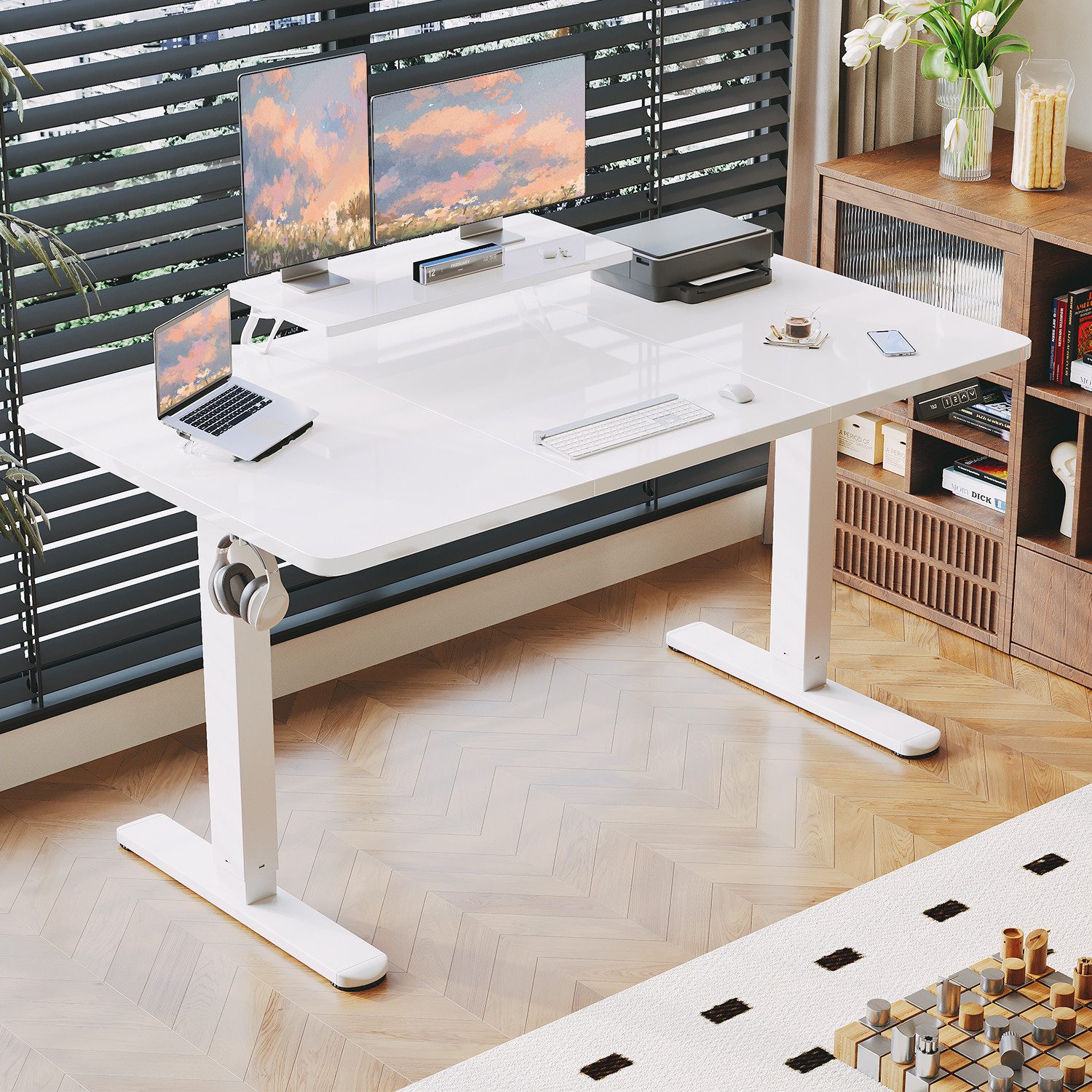 HOMALL Schreibtisch Höhenverstellbarer Schreibtisch mit Monitorständer 120/ günstig online kaufen