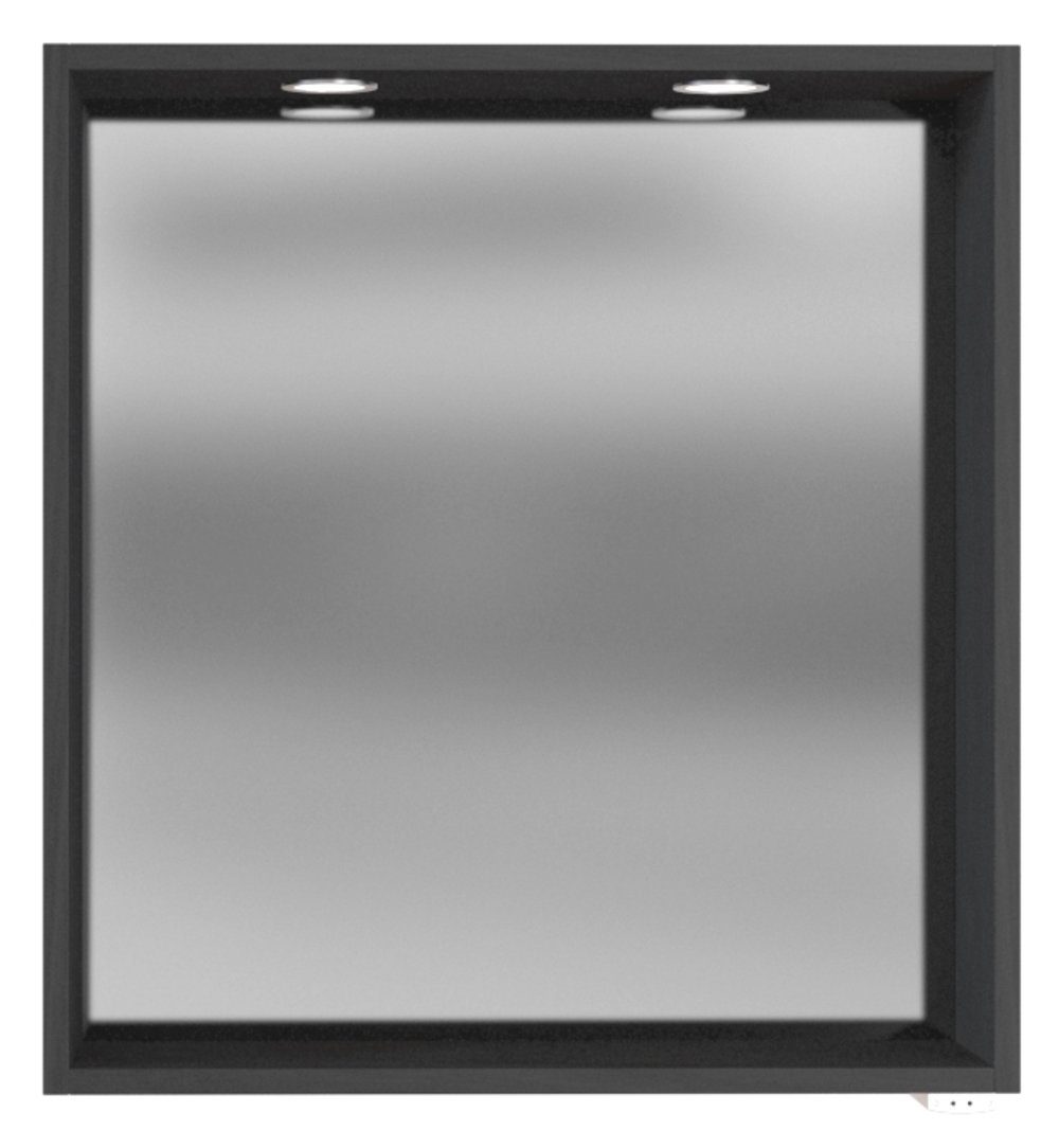 HELD MÖBEL Badmöbel-Set Waschtisch-Set Davos 90 cm -C- (links) graphit/matt grau