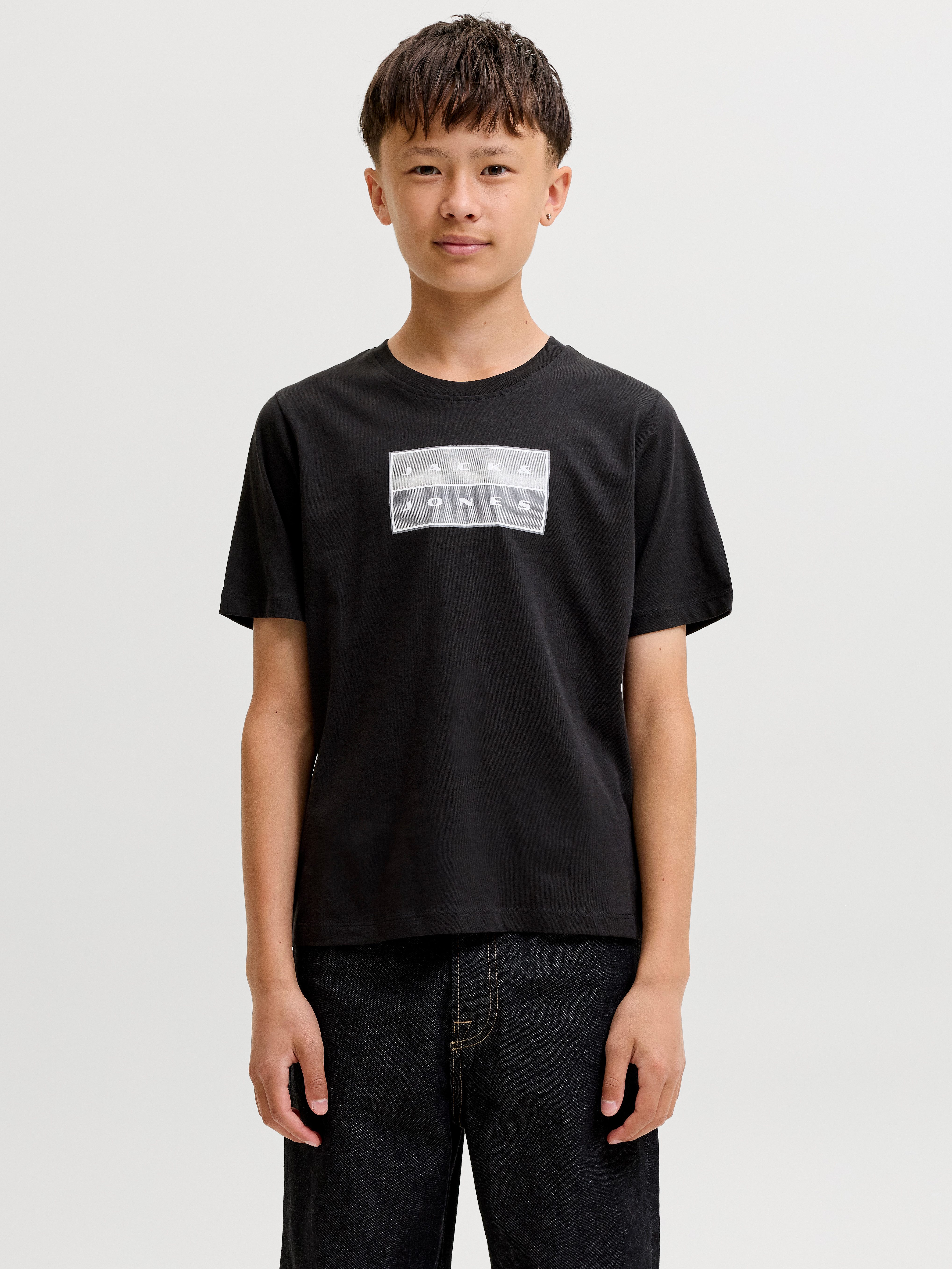 Jack & Jones Junior Rundhalsshirt JCOFUSION DOTS PRINT TEE SS CN JNR Baumwolle, normal geschnitten