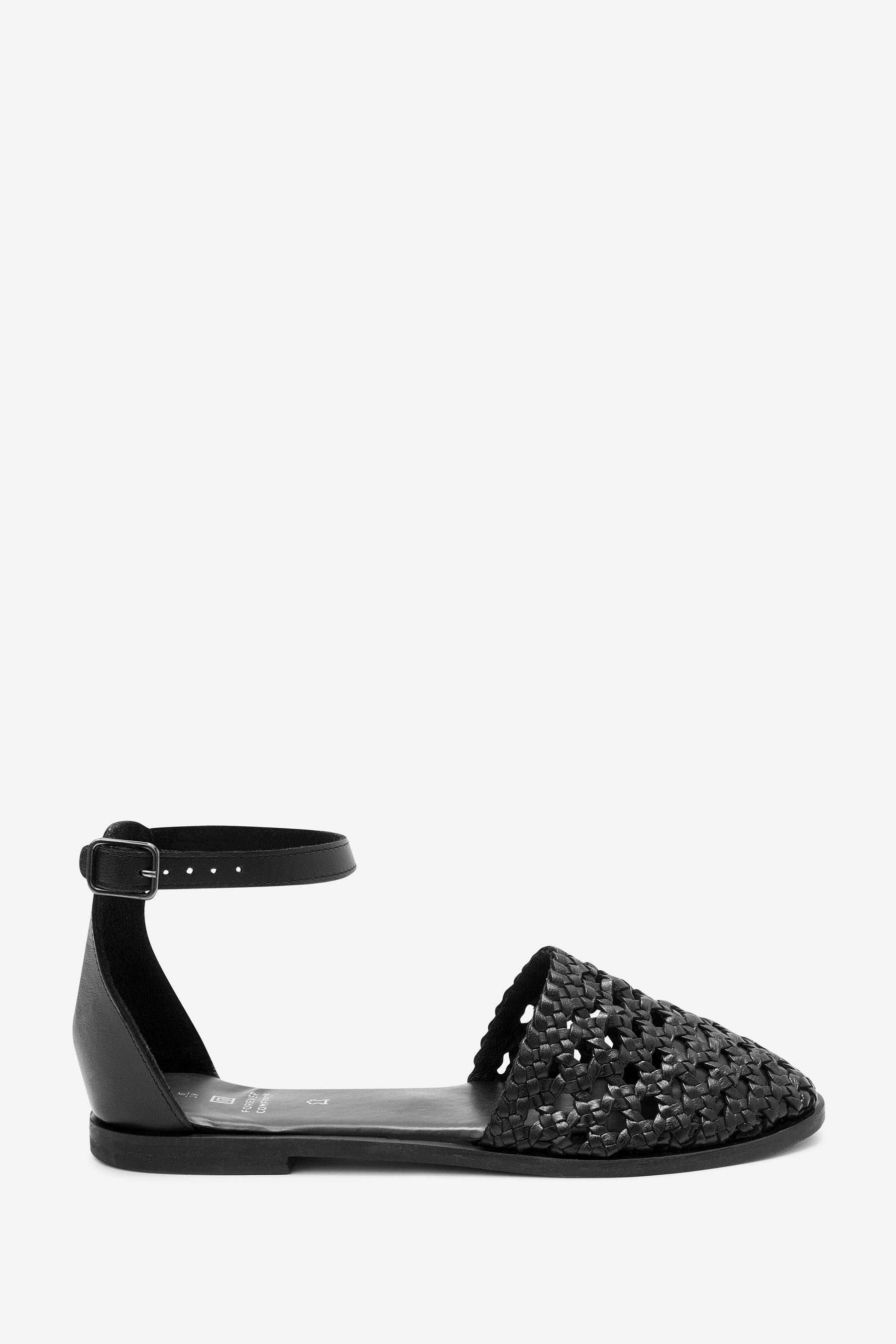 Next Sandale (1-tlg) Forever Lederschuhe flache Comfort® Black