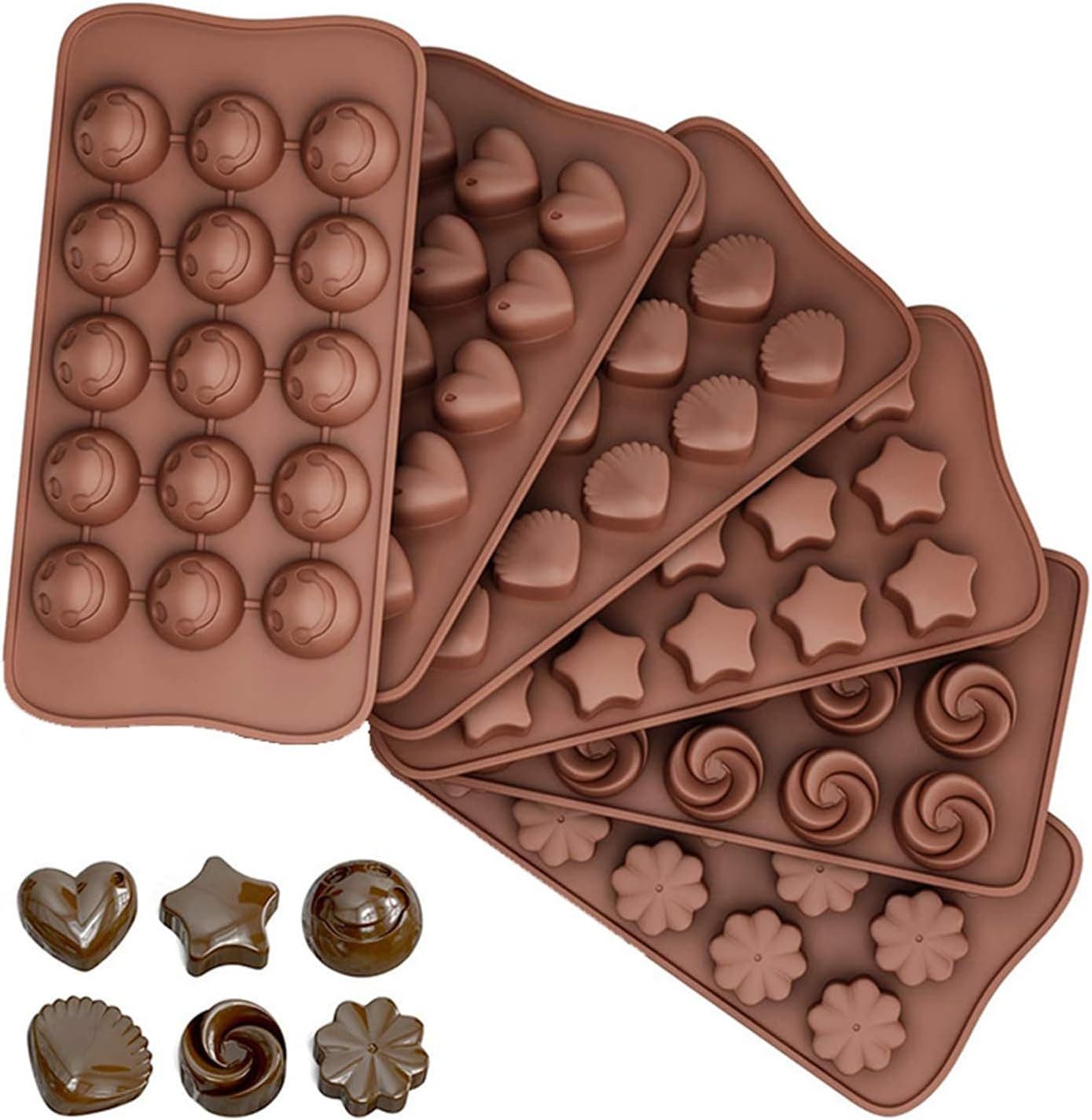 FELIXLEO Schokoladenform 6 Stück Schokoladenform Silikon Pralinenform 3D Süßigkeitenform