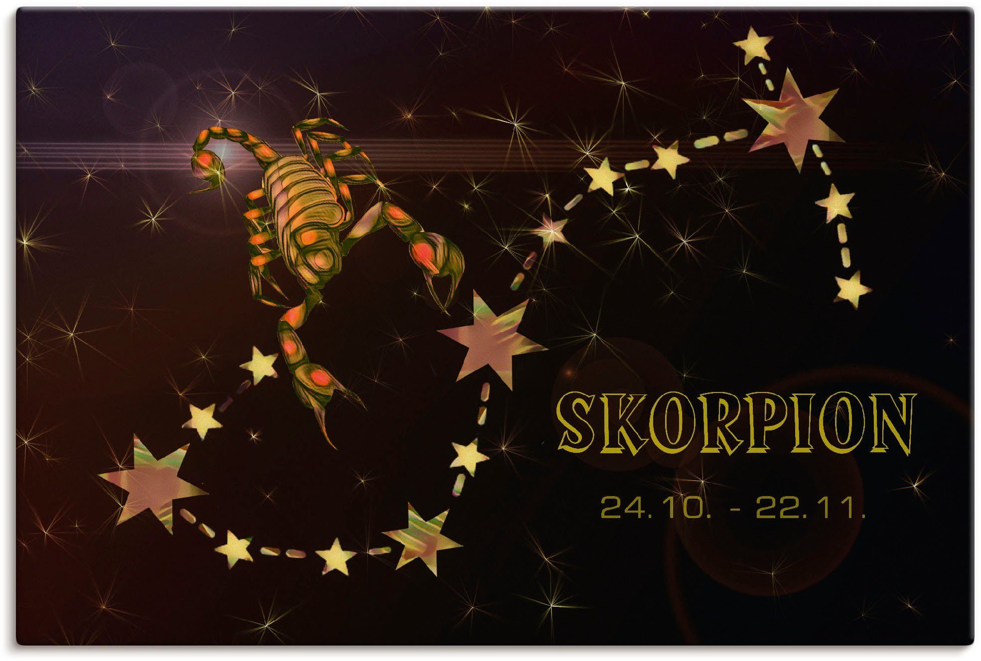 Artland Wandbild Sternzeichen - Skorpion, Изображения von Sternzeichen (1 St), als Leinwandbild, Плакат in verschied. Größen