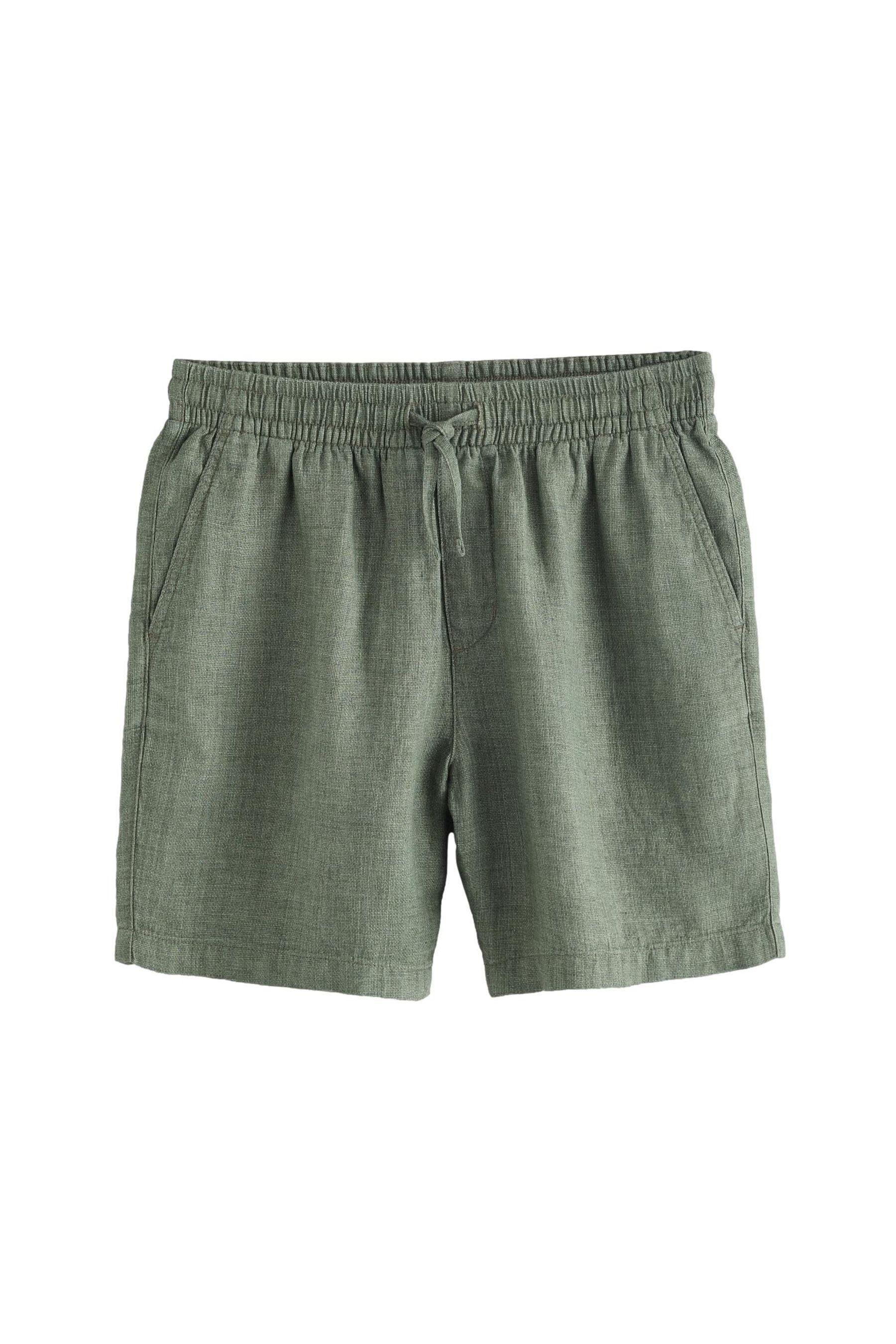 Shorts Shorts mit Tunnelzugbund aus schwerem Leinenstoff