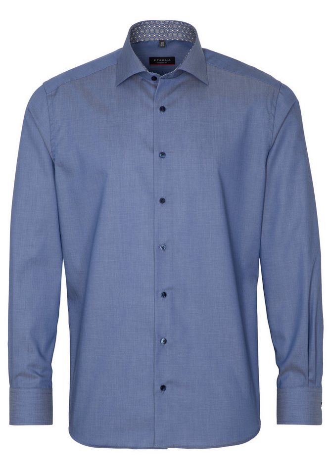 Eterna Businesshemd ETERNA MODERN FIT Langarm Hemd mittelblau twill 3368-08-X14K